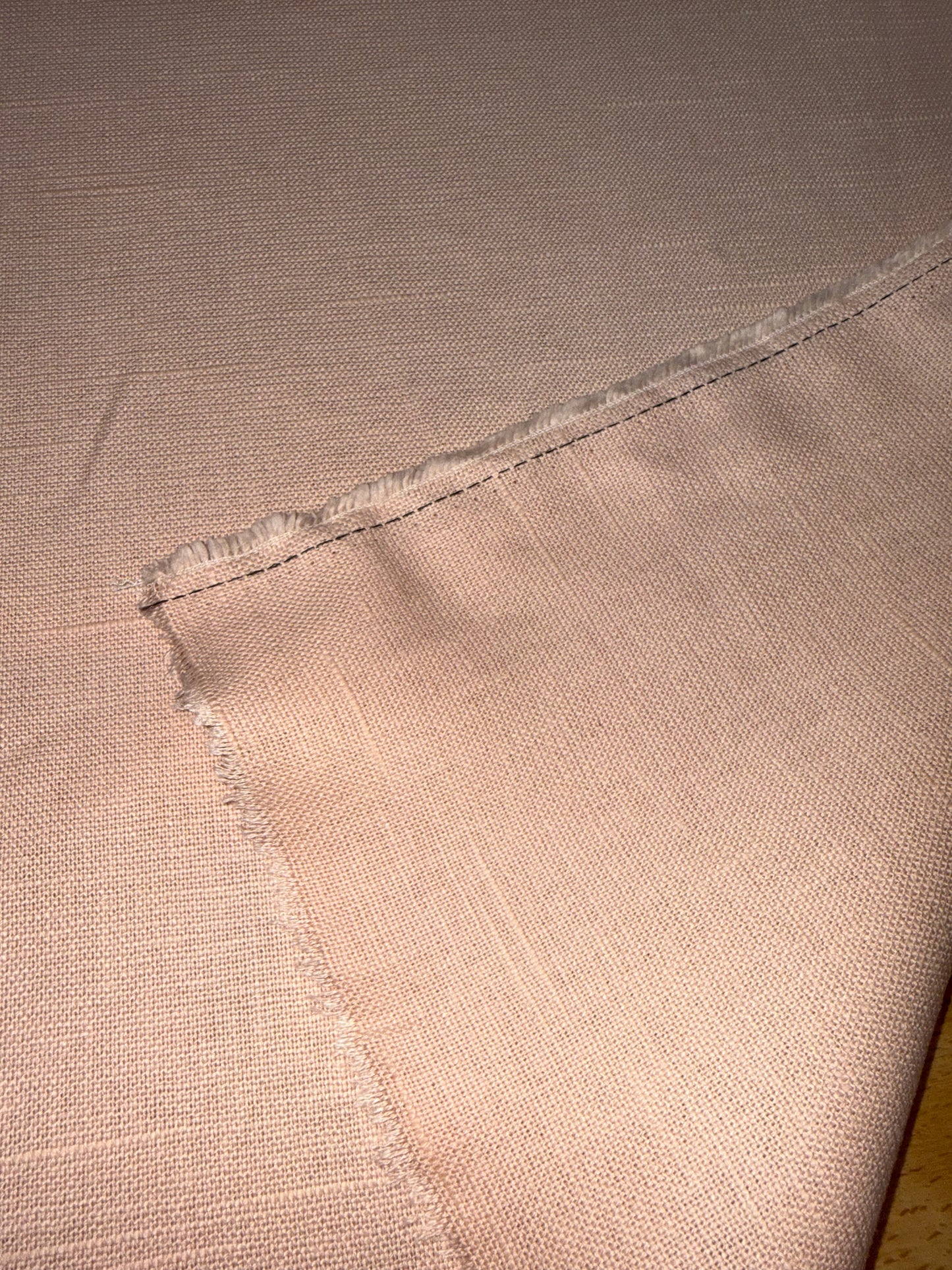 Blush Pink Linen Blend Fabric – Textured Slub Weave | Medium Weight | 56+ Inches Wide