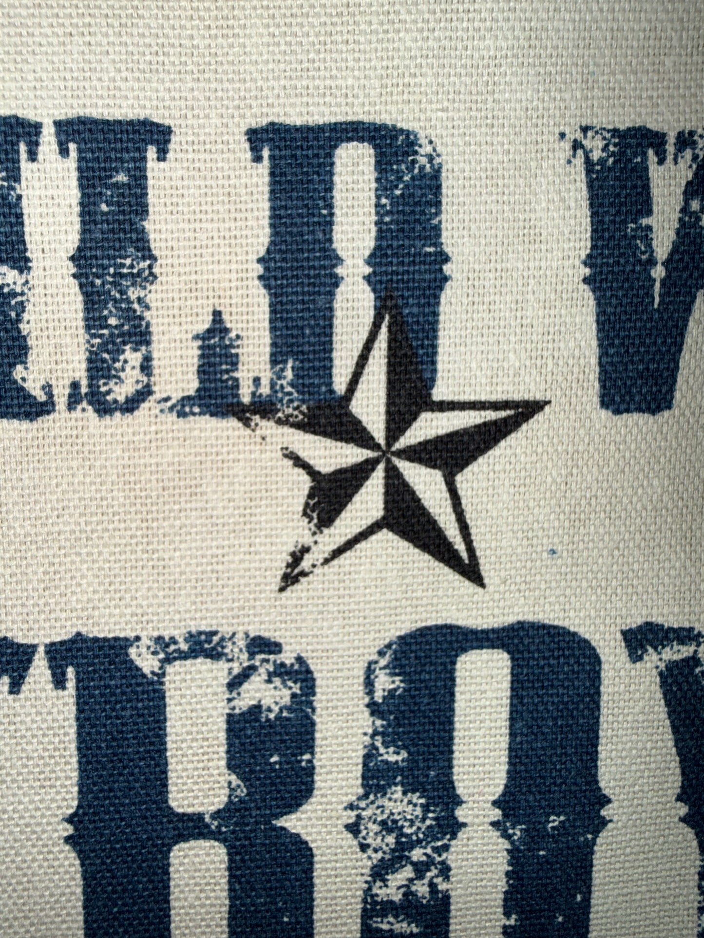 Western Cowboy Cotton Canvas Fabric 60"+ Wide – Wild West Rodeo Boots & Longhorn Print – Heavyweight Upholstery