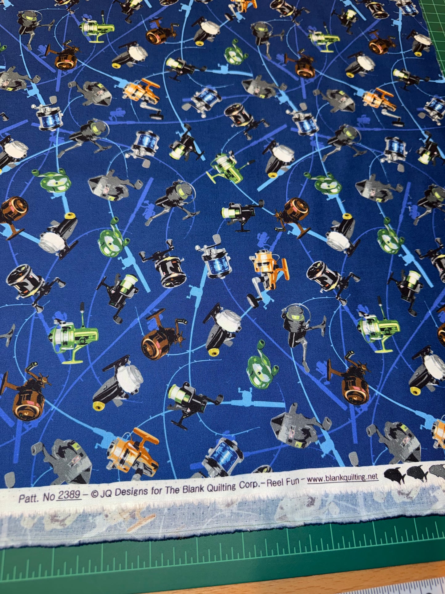 Blank Quilting Reel Fun Fishing Reels Quilting Cotton Fabric β 44/45" Wide β Angler & Nautical Print