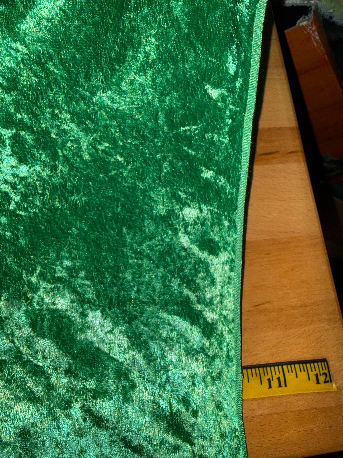 Emerald Green Crushed Stretch Velvet Fabric – 60+ Inch Wide Plush Costume, Apparel & Event Décor Fabric