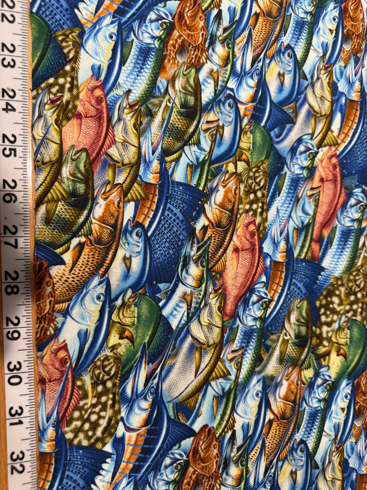 Blank Quilting Reel Fun Tossed Sport Fish Quilting Cotton Fabric β Saltwater Fishing Print β 44/45" Wide