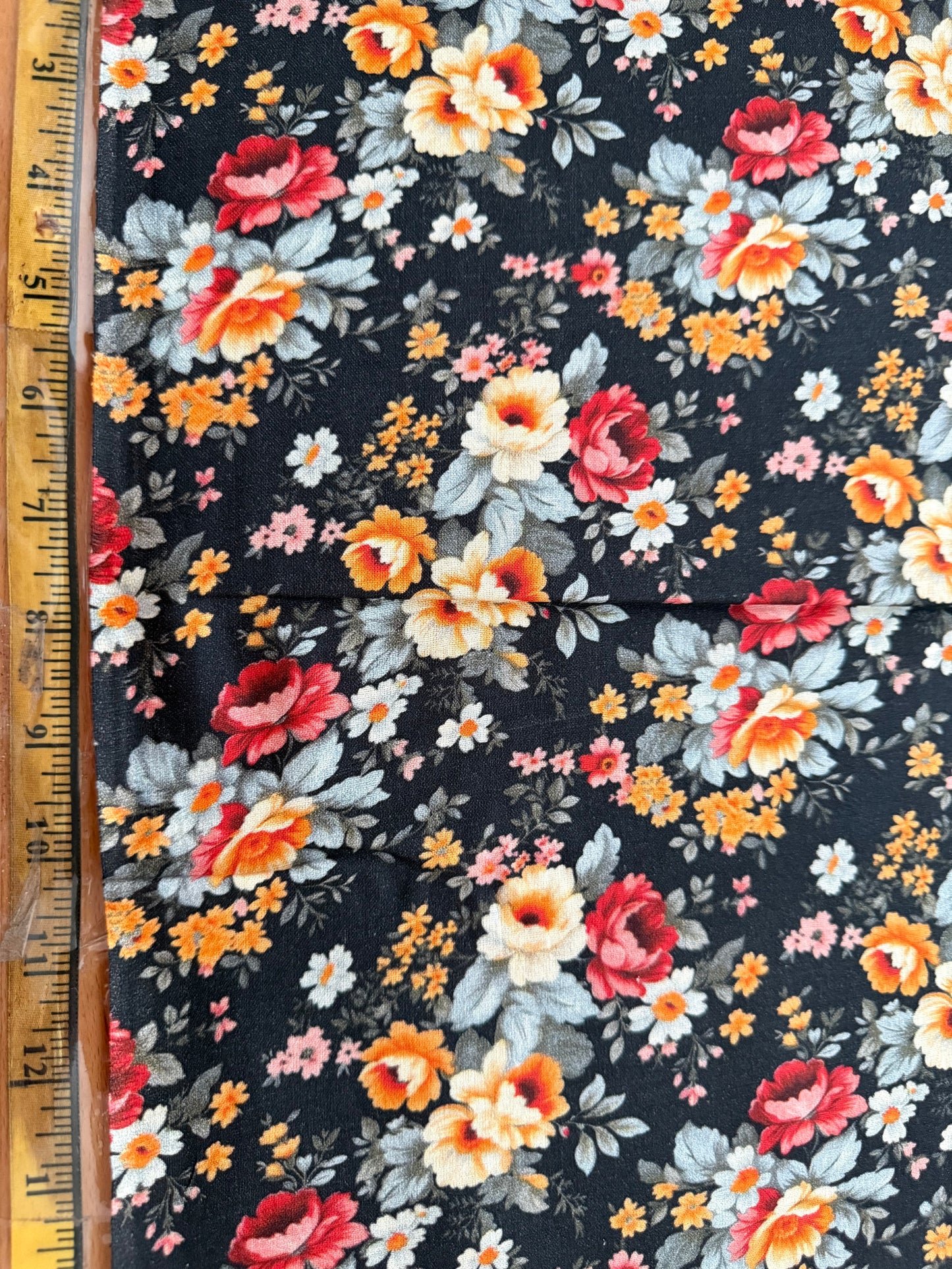 Marshall Dry Goods Vintage Florals #102 – Black Floral Quilting Cotton | 44/45" Wide