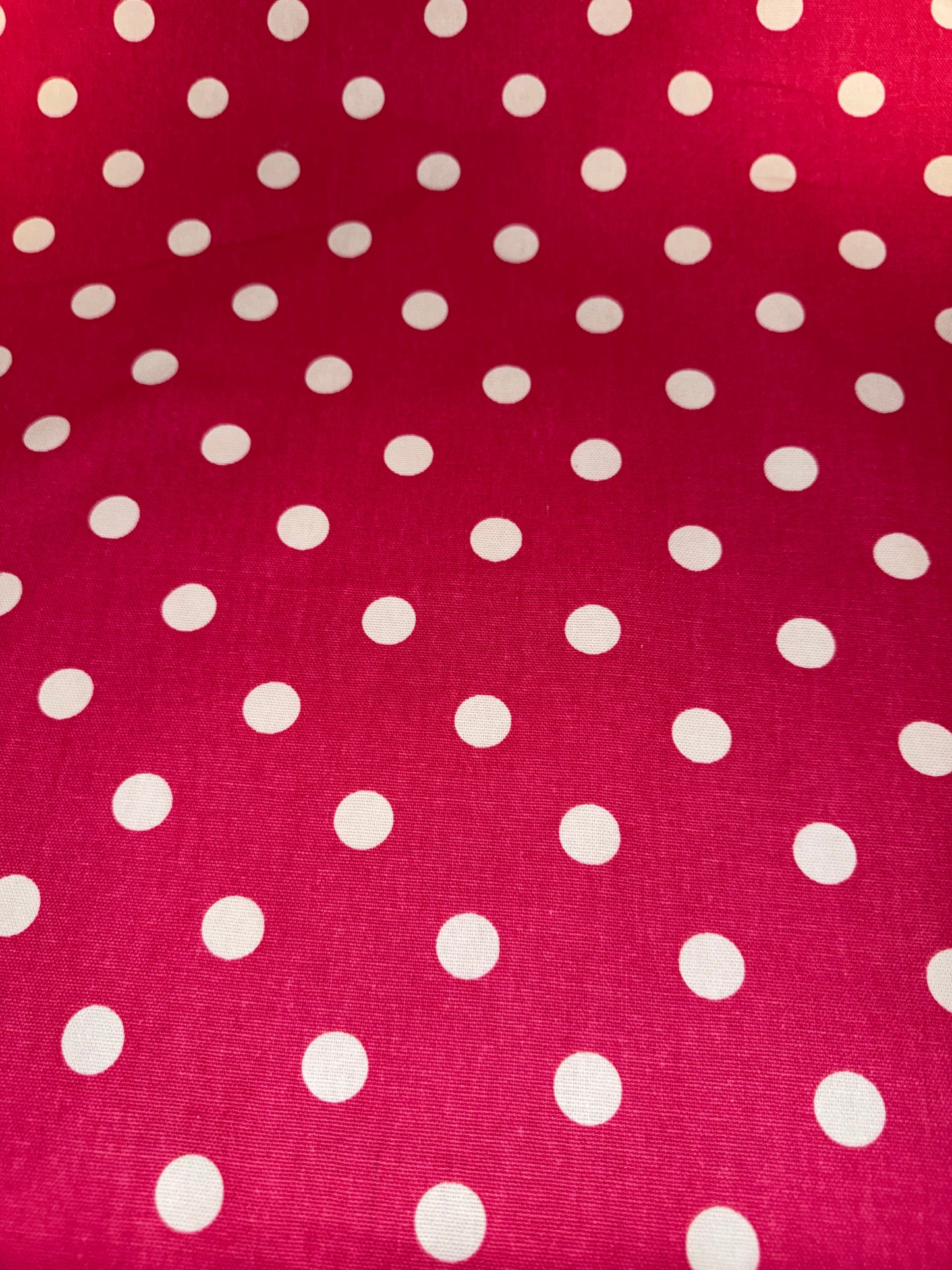 Hot Pink & White Polka Dot Cotton Canvas Fabric 56"+ Wide – Classic Polka Dot Home Décor & Craft Fabric