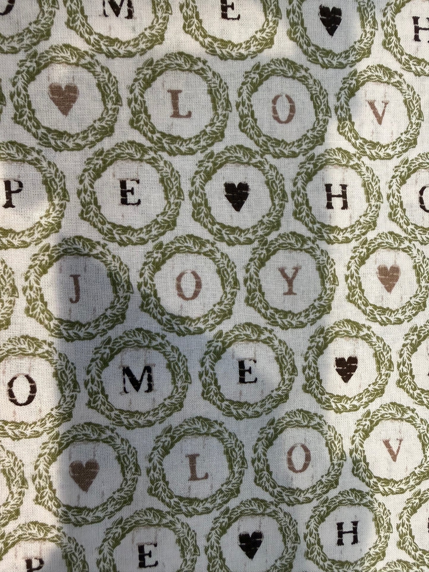 🏡 Emma & Mila Home • Love • Hope • Joy Cotton Fabric | 8 Yard Bolt | 44/45" Wide | Farmhouse Wreath Print