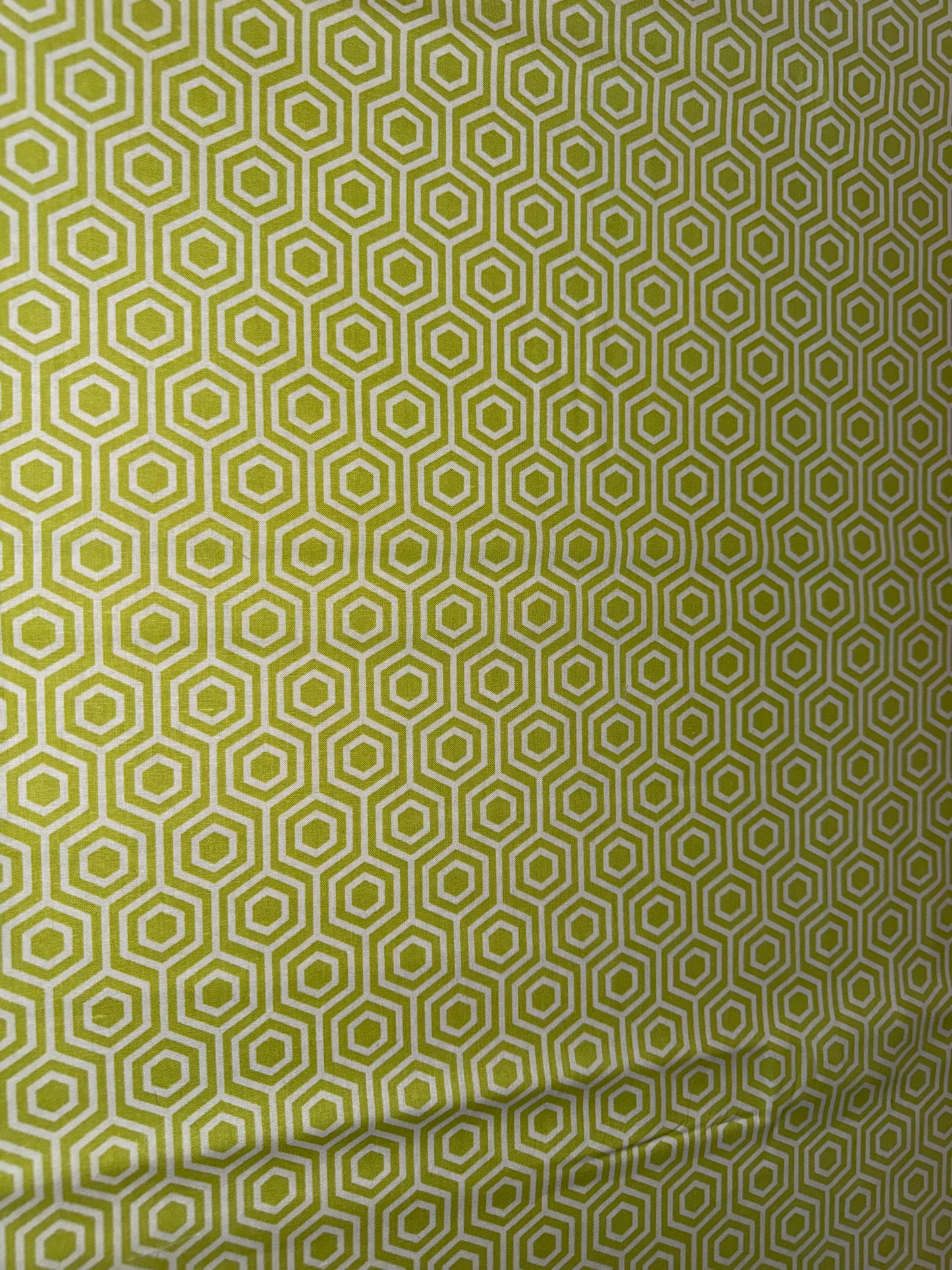 Emma & Mila Lime Hexagon Geometric Quilting Cotton Fabric – Modern Hex Print – 44/45" Wide