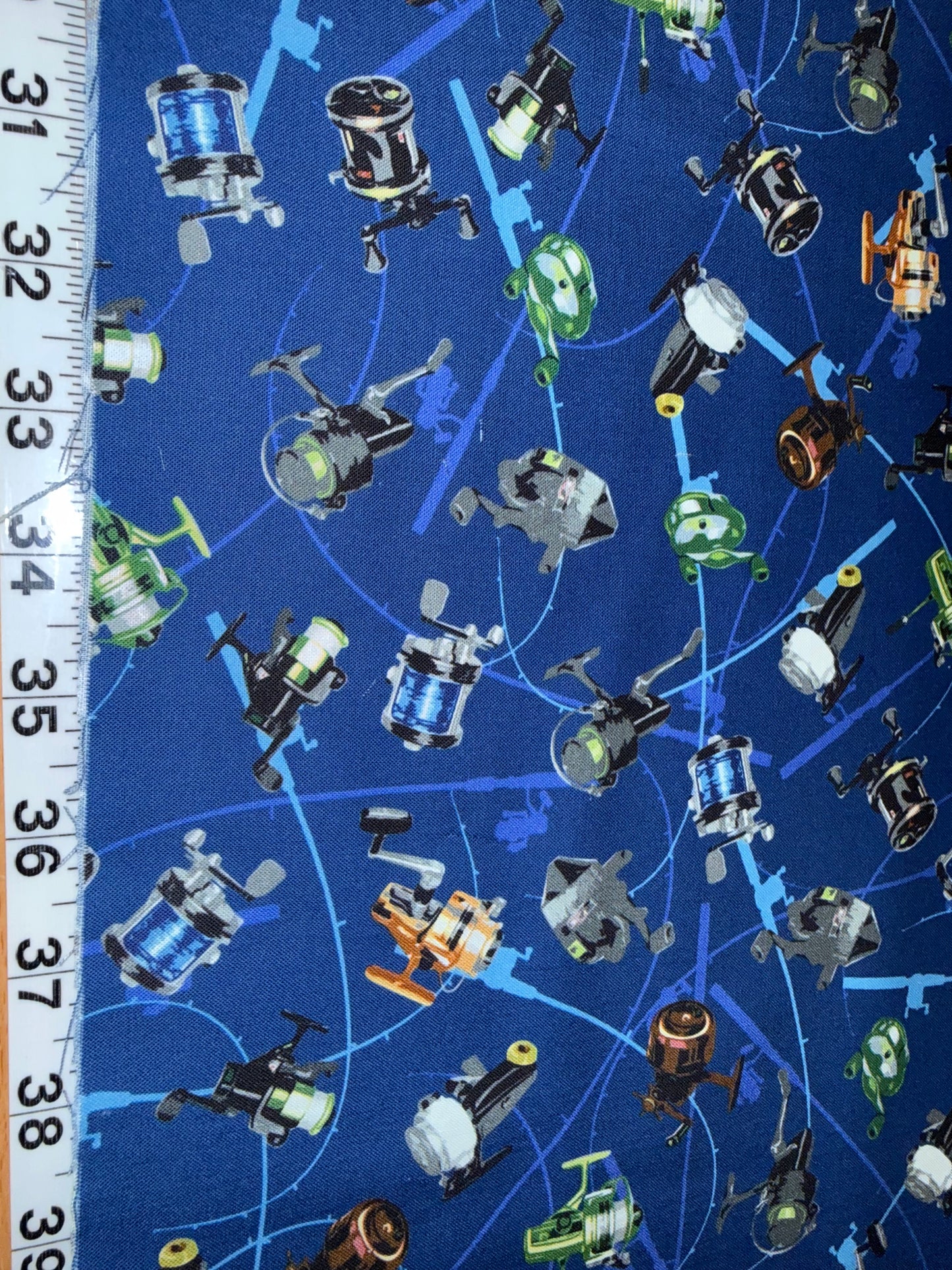 Blank Quilting Reel Fun Fishing Reels Quilting Cotton Fabric – 44/45" Wide – Angler & Nautical Print