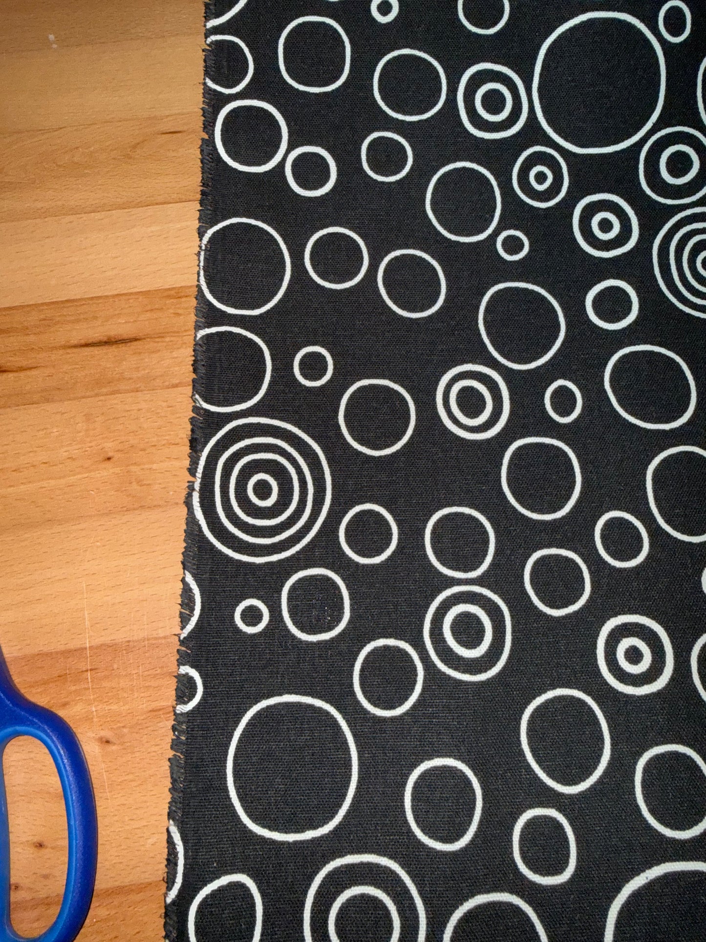 Modern Black & White Circle Cotton Canvas Fabric 56"+ Wide – Geometric Bubble Print Home Décor Fabric