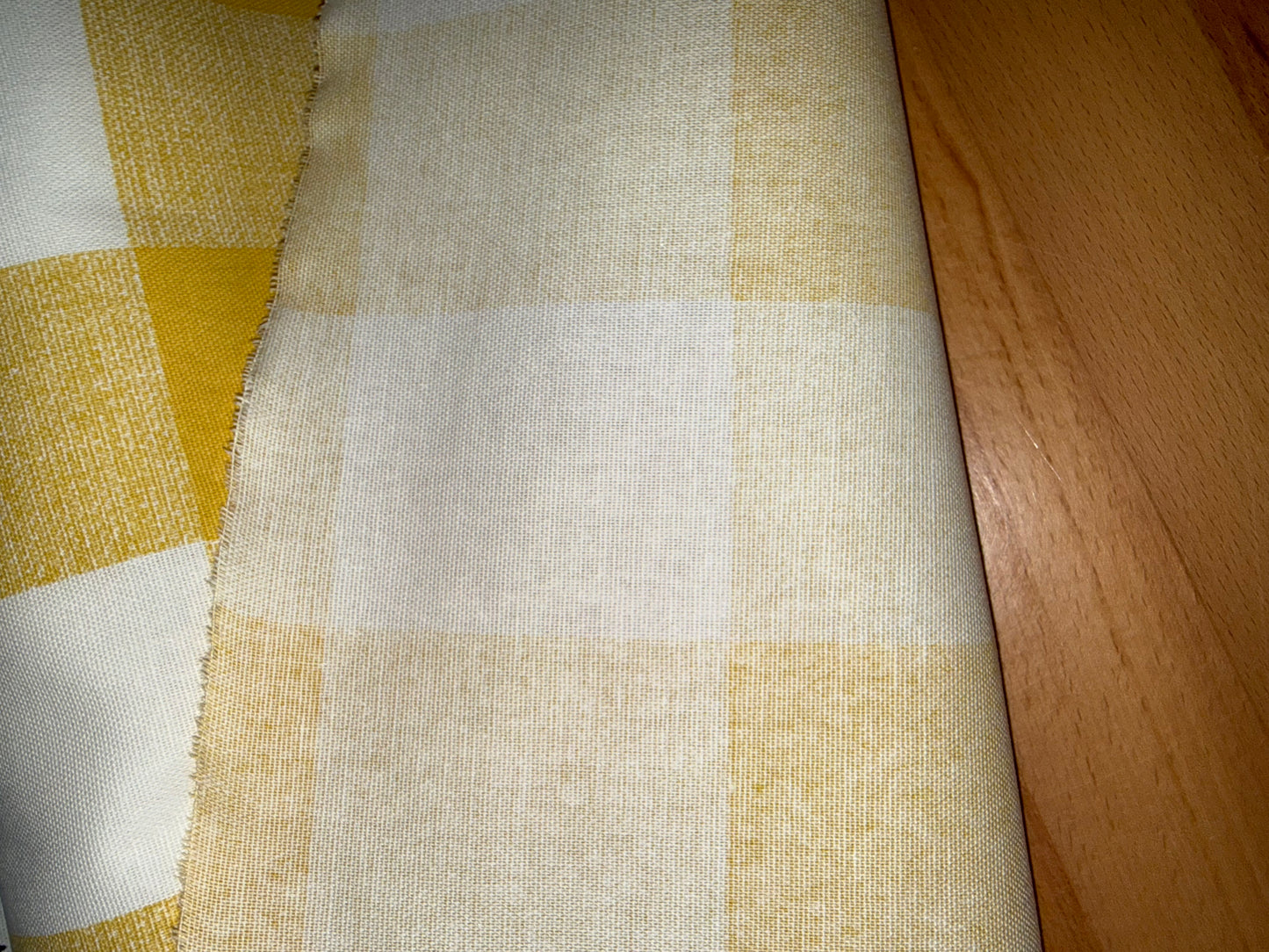 Yellow & White Buffalo Check Cotton Canvas Fabric – 60+ Inch Wide Gingham Plaid Home Décor Upholstery Fabric