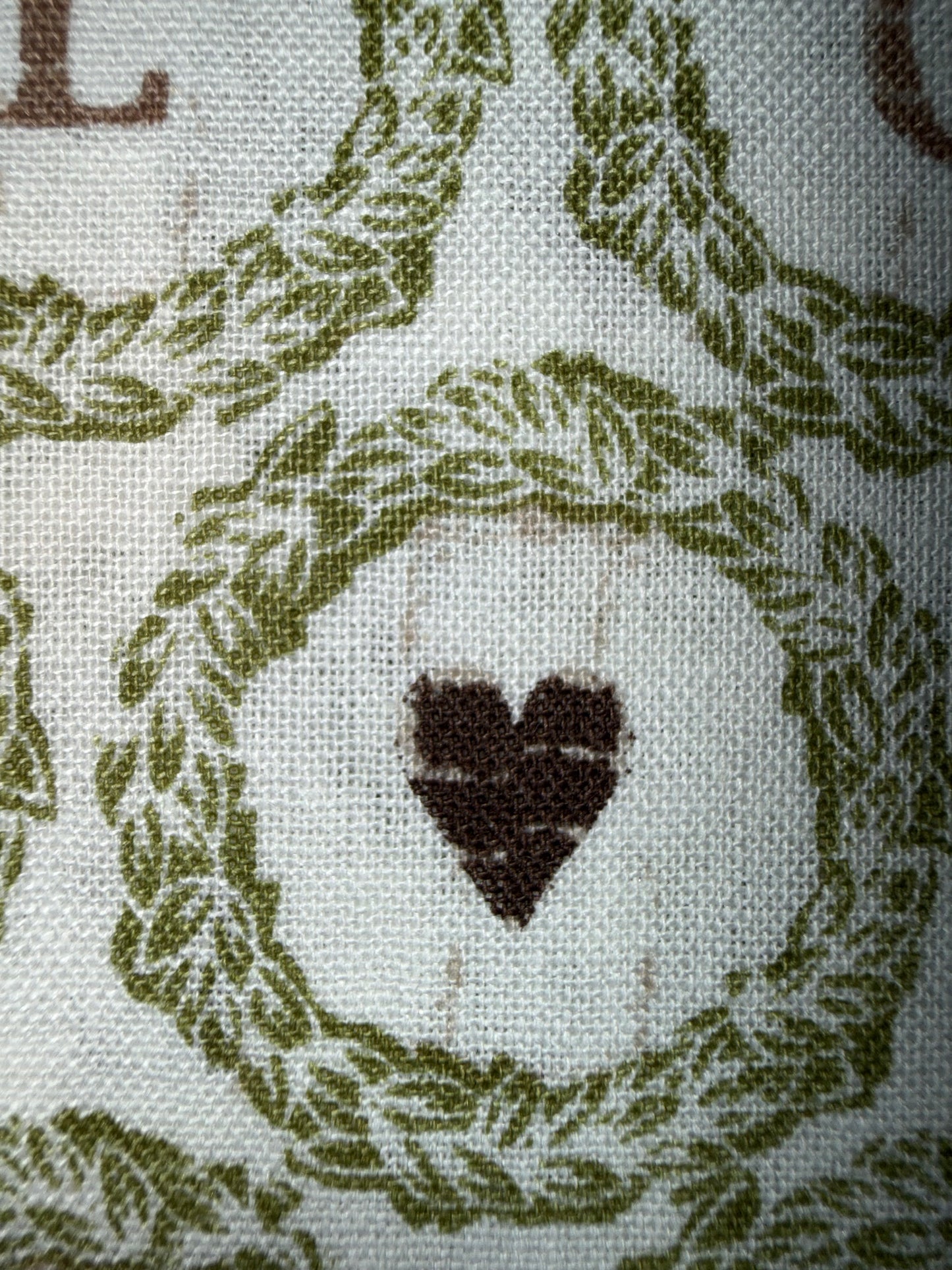 Emma & Mila Love Hope Joy Home Wreath Quilting Cotton Fabric – Farmhouse Word Print – 44/45" Wide