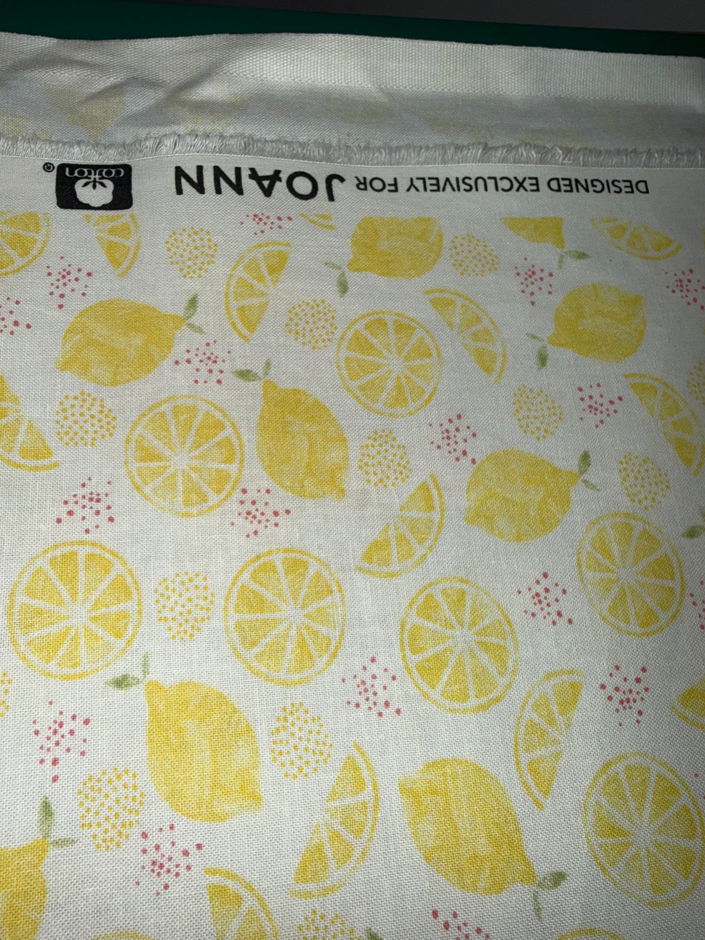 "Designed Exclusively for Joann" Lemon Quilting Cotton Fabric – Yellow Citrus Print – 44/45" Wide