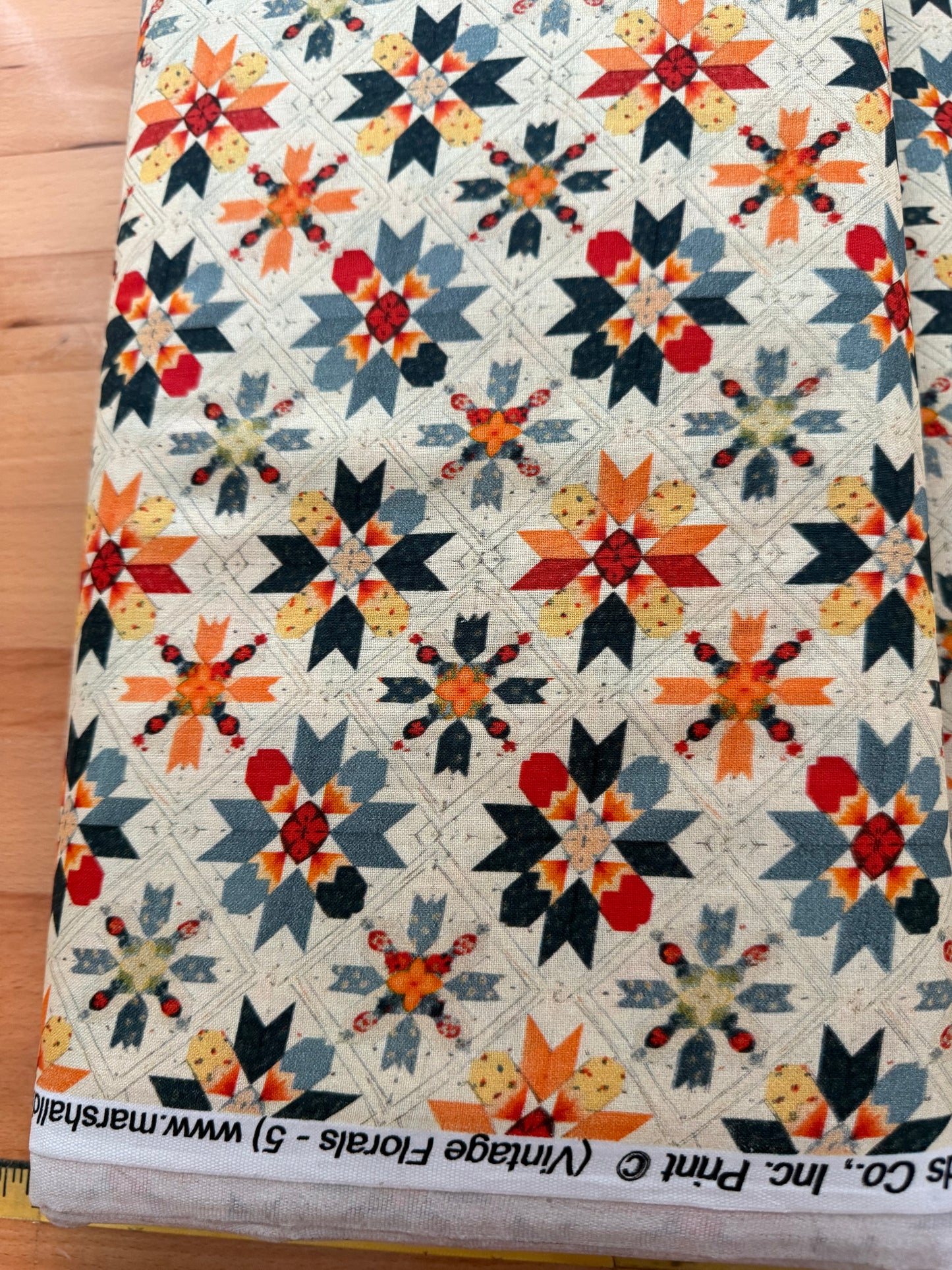 Marshall Dry Goods Vintage Florals #5 – Vintage Quilt Block Floral Cotton | 44/45" Wide
