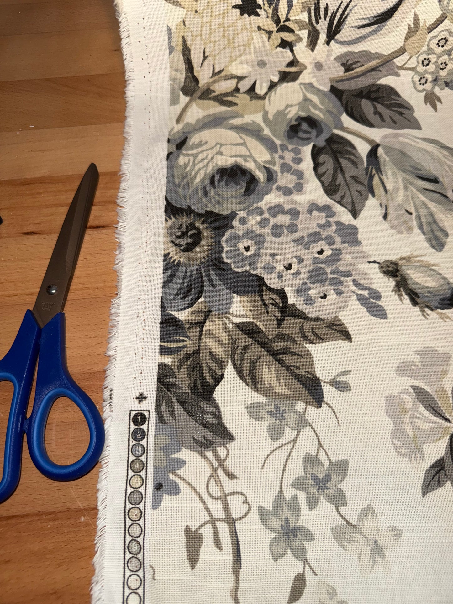 Robert Allen Extra Wide Floral Cotton Canvas Fabric – 60+ Inch Wide Beige & Gray Vintage Botanical by the Yard