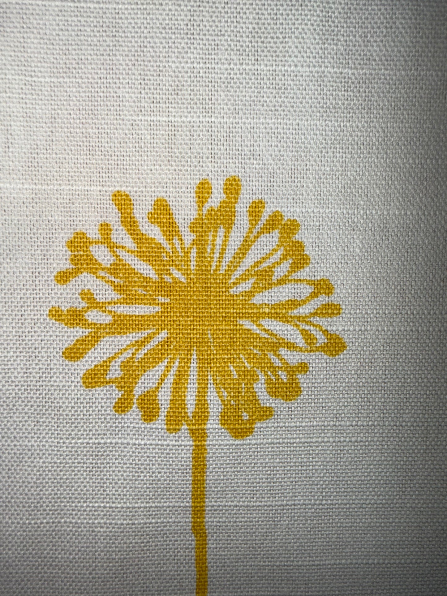 Marigold Yellow Dandelion Puff Cotton Canvas Fabric 56"+ Wide – Modern Botanical Home Décor & Upholstery Fabric