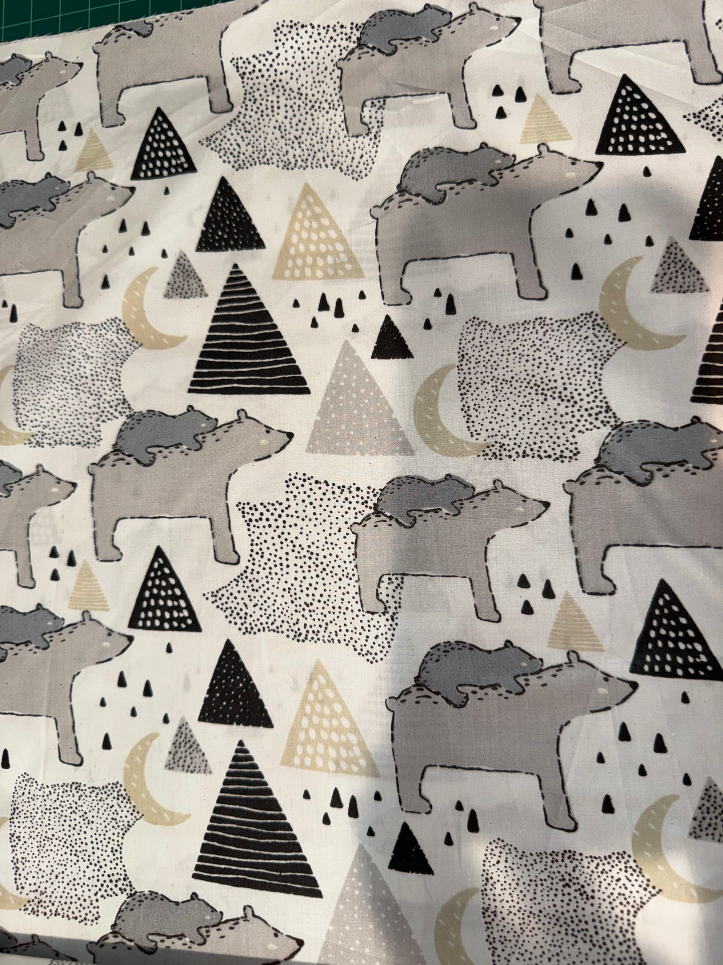 Woodland Bear Cotton Blend Fabric – 44/45 Inches Wide – Modern Nursery Animal Print
