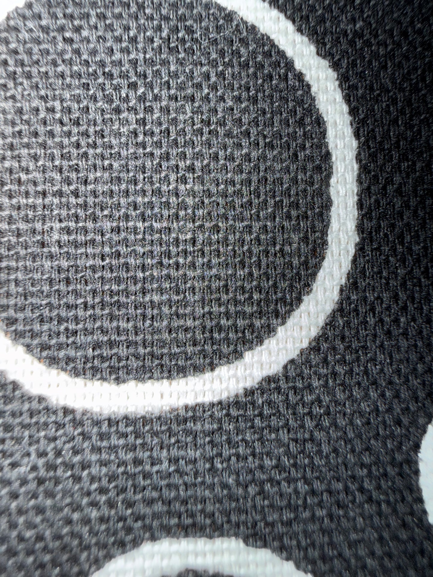 Modern Black & White Circle Cotton Canvas Fabric 56"+ Wide – Geometric Bubble Print Home Décor Fabric