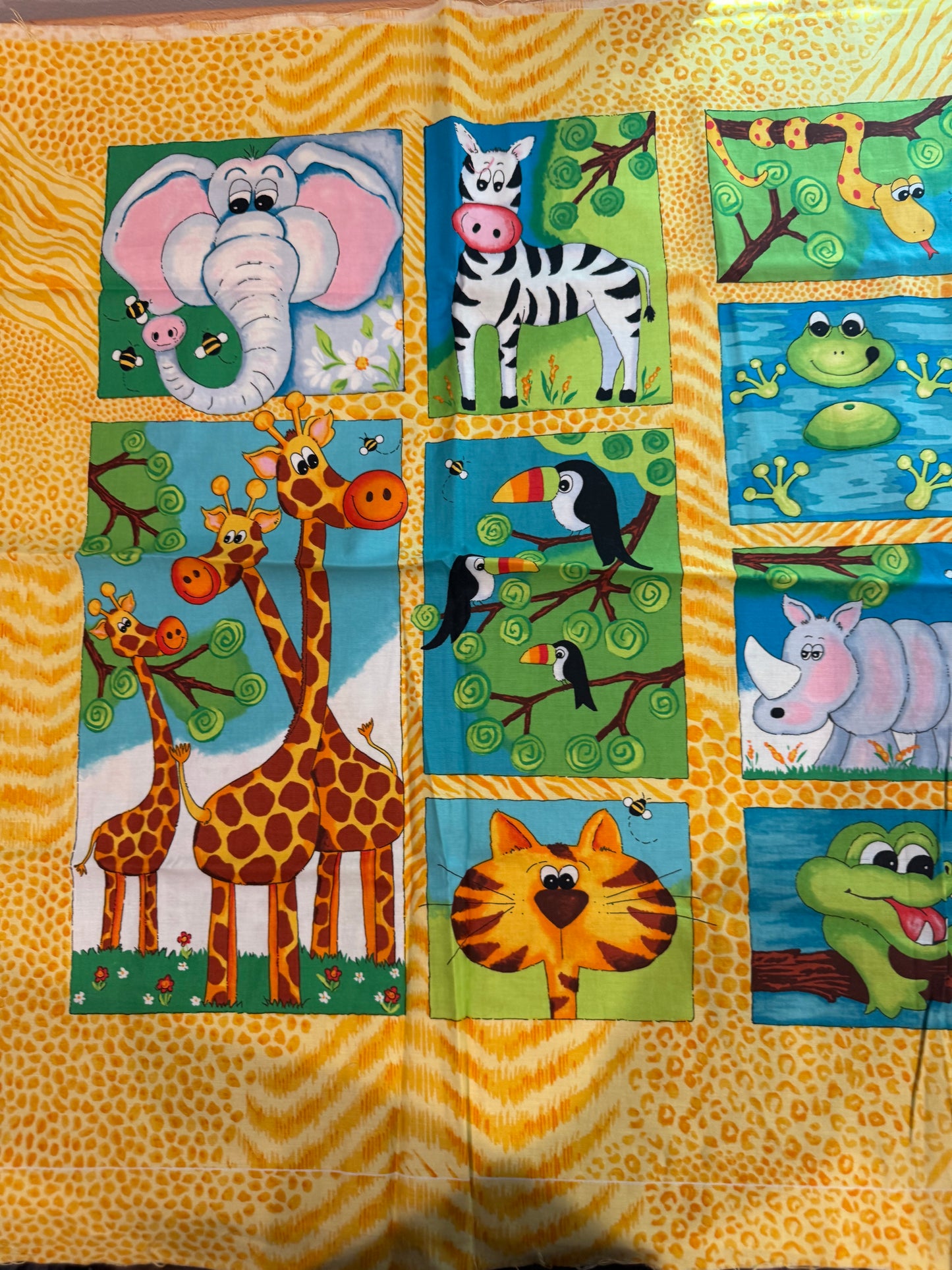 Red Rooster Fabrics "Alligator Tales" Animal Fabric Panel – Kathy Brown – ¾ Yard Panel – Nursery & Children's Quilt Cotton