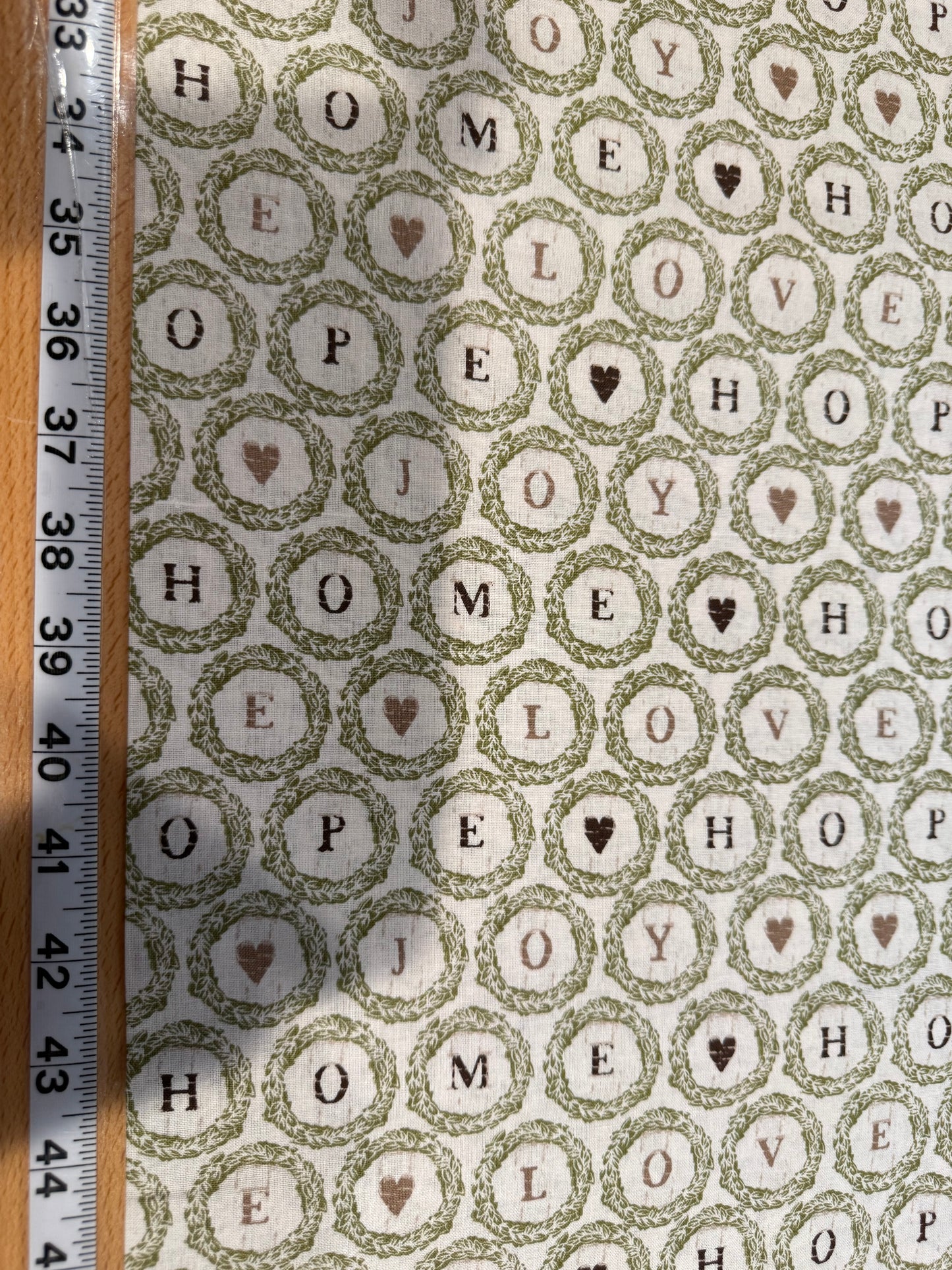 🏡 Emma & Mila Home • Love • Hope • Joy Cotton Fabric | 8 Yard Bolt | 44/45" Wide | Farmhouse Wreath Print