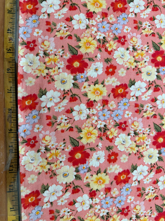Marshall Dry Goods Vintage Florals #97 – Coral Pink Wildflower Quilting Cotton | 44/45" Wide