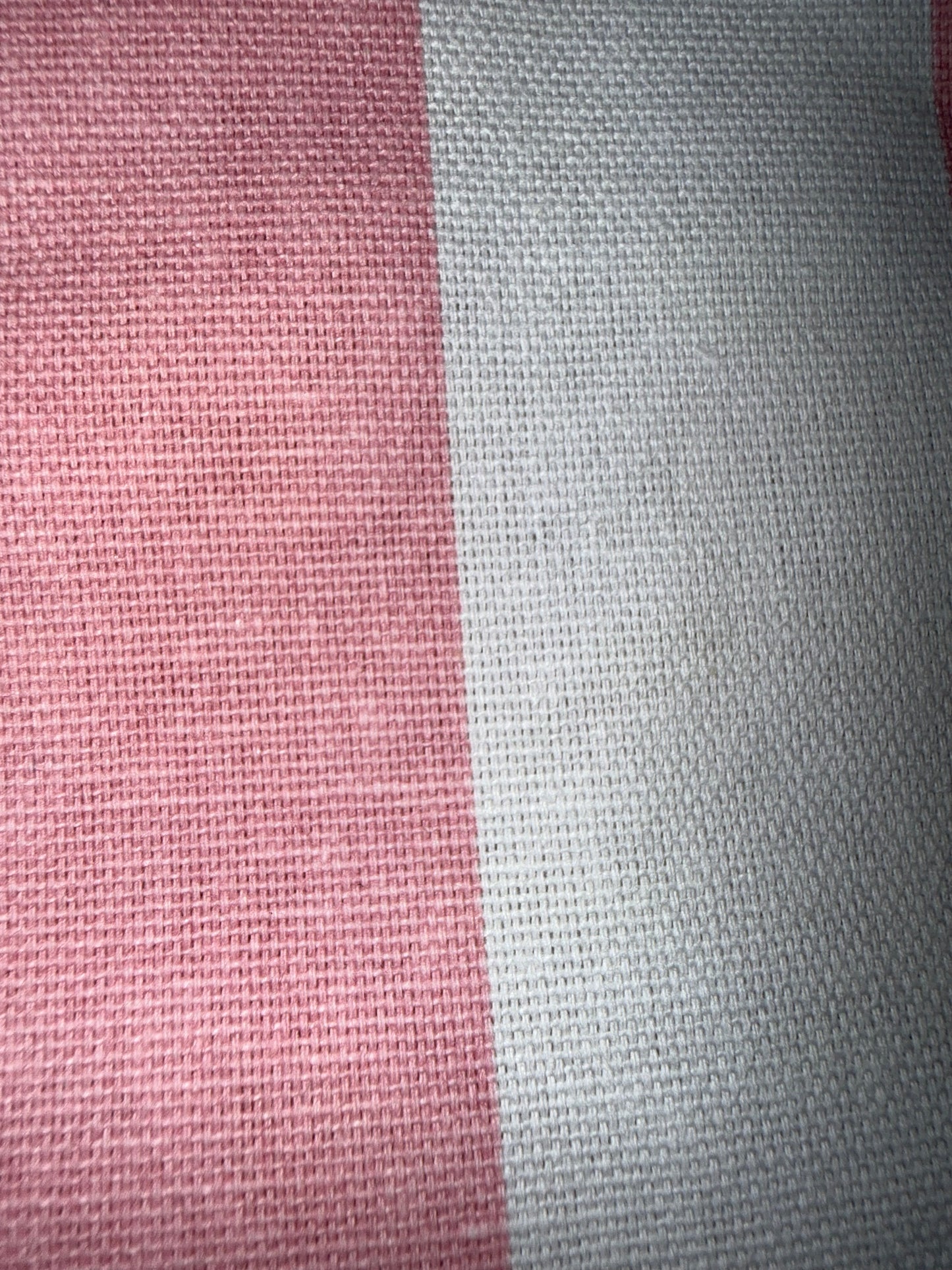 Extra Wide Pink & White Cabana Stripe Cotton Canvas Fabric – 60+ Inch Wide Upholstery, Curtains & Home Décor by the Yard