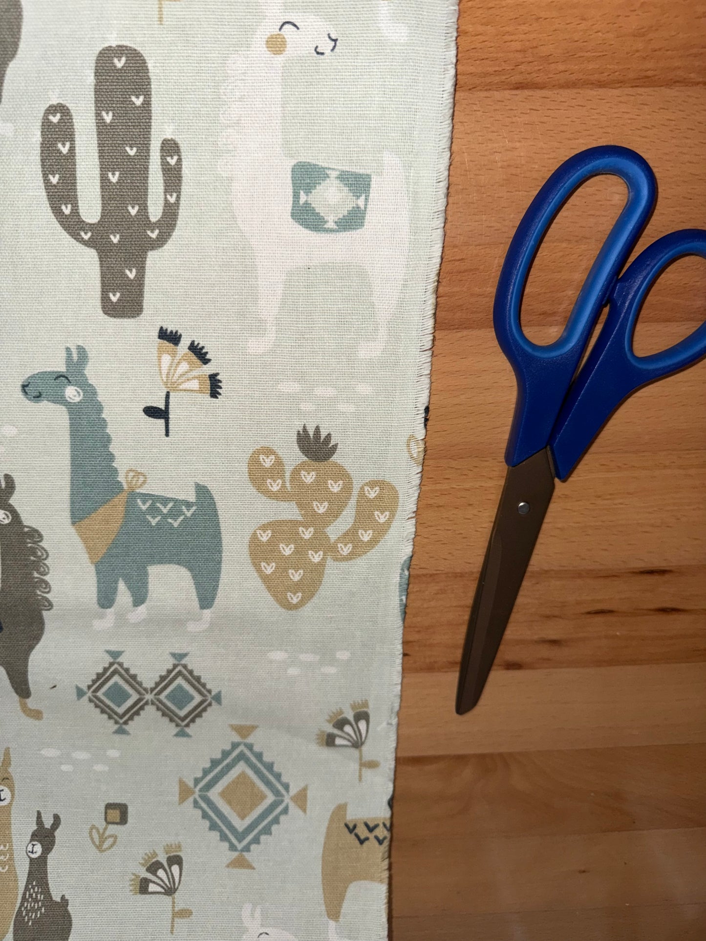 Extra Wide Llama & Cactus Canvas Fabric – 60+ Inch Wide Southwestern Cotton Canvas by the Yard
