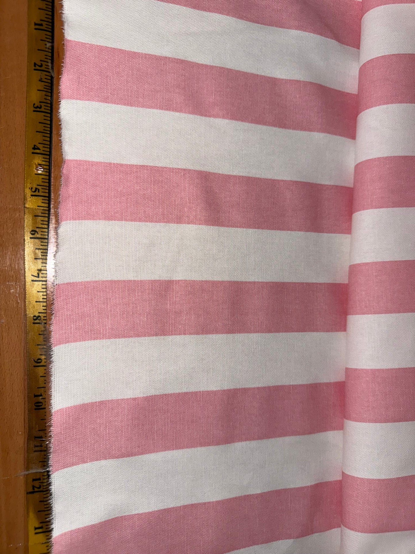 Extra Wide Pink & White Cabana Stripe Cotton Canvas Fabric – 60+ Inch Wide Upholstery, Curtains & Home Décor by the Yard