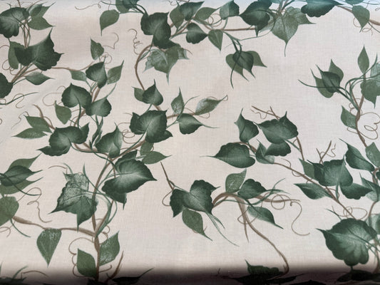 Brewster Home Fashions Ivy Vine Cotton Fabric – 54+ Inches Wide – Green Botanical Print
