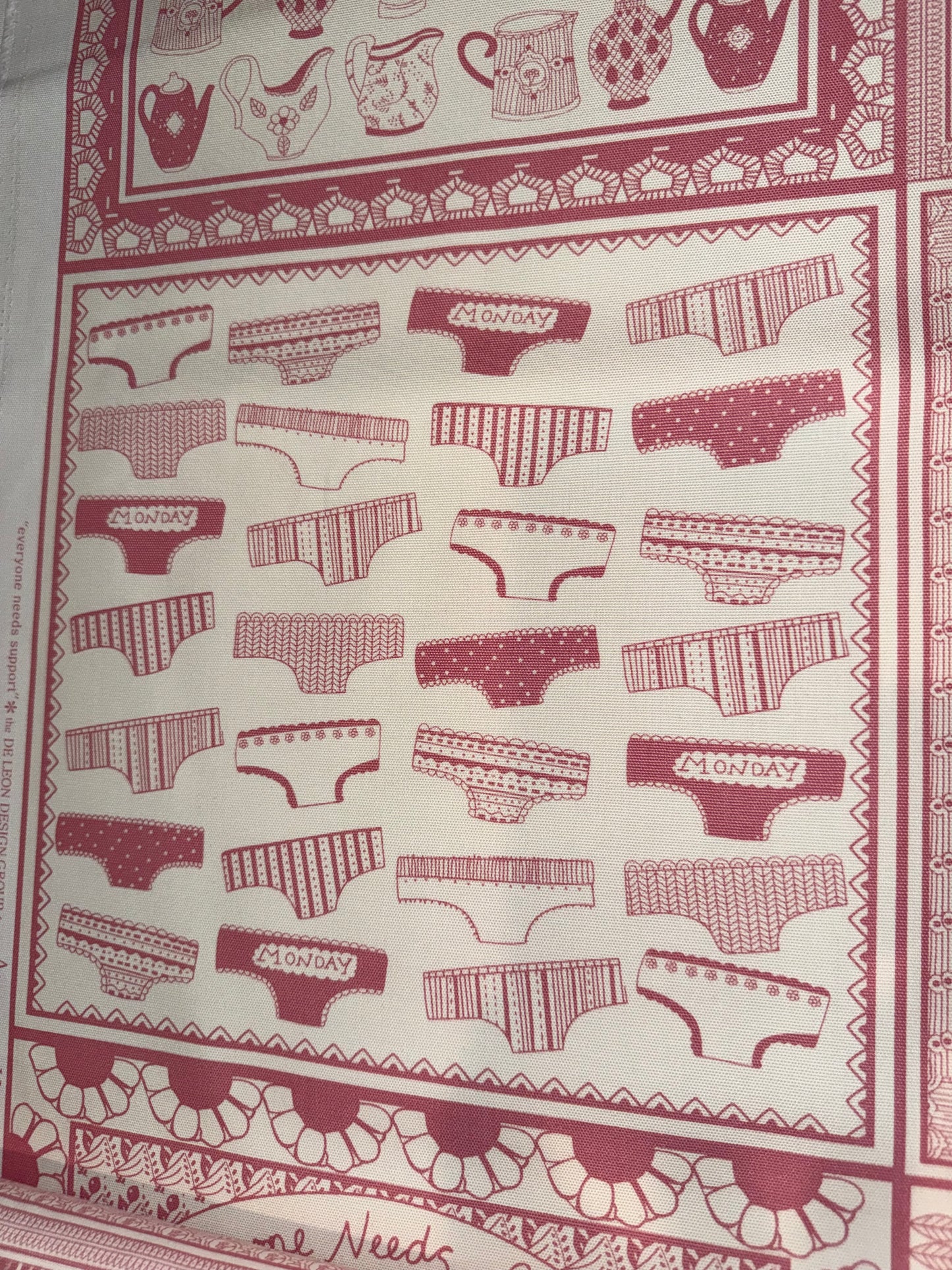 Vintage Alexander Henry "Everyone Needs Support" Canvas Fabric Panel – 44/45" Wide