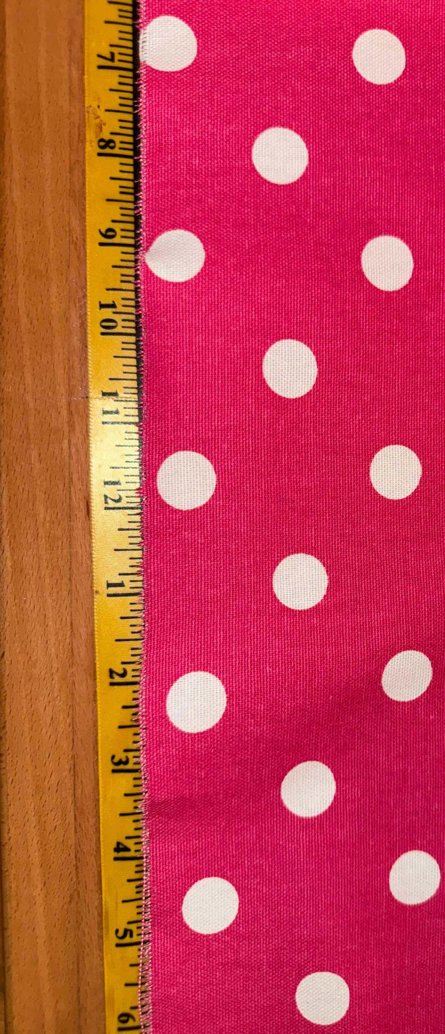 Hot Pink & White Polka Dot Cotton Canvas Fabric 56"+ Wide – Classic Polka Dot Home Décor & Craft Fabric