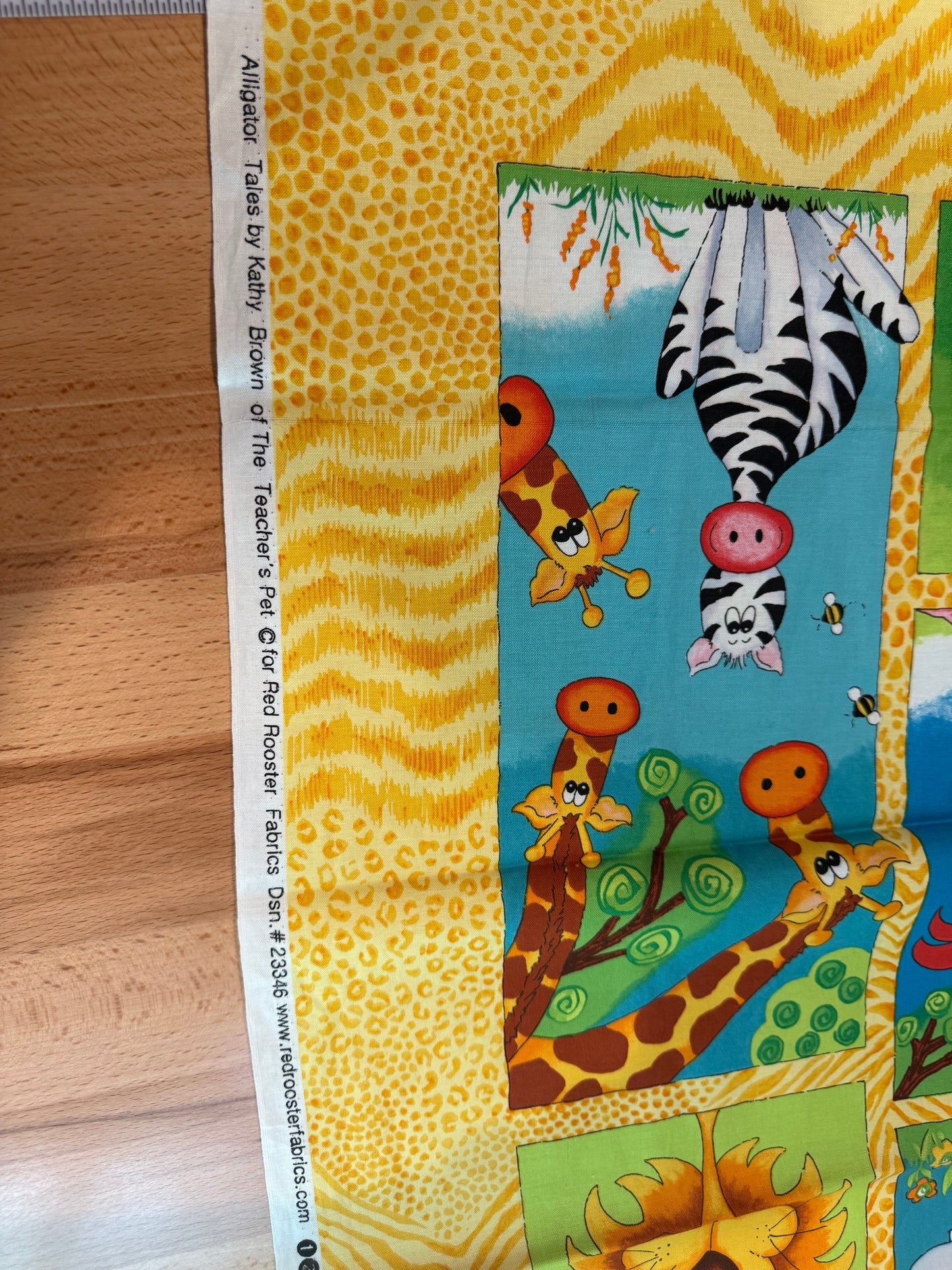Red Rooster Fabrics "Alligator Tales" Animal Fabric Panel – Kathy Brown – ¾ Yard Panel – Nursery & Children's Quilt Cotton