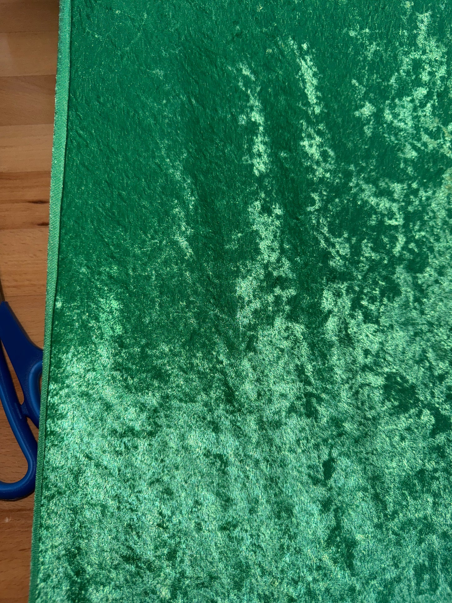 Emerald Green Crushed Stretch Velvet Fabric – 60+ Inch Wide Plush Costume, Apparel & Event Décor Fabric