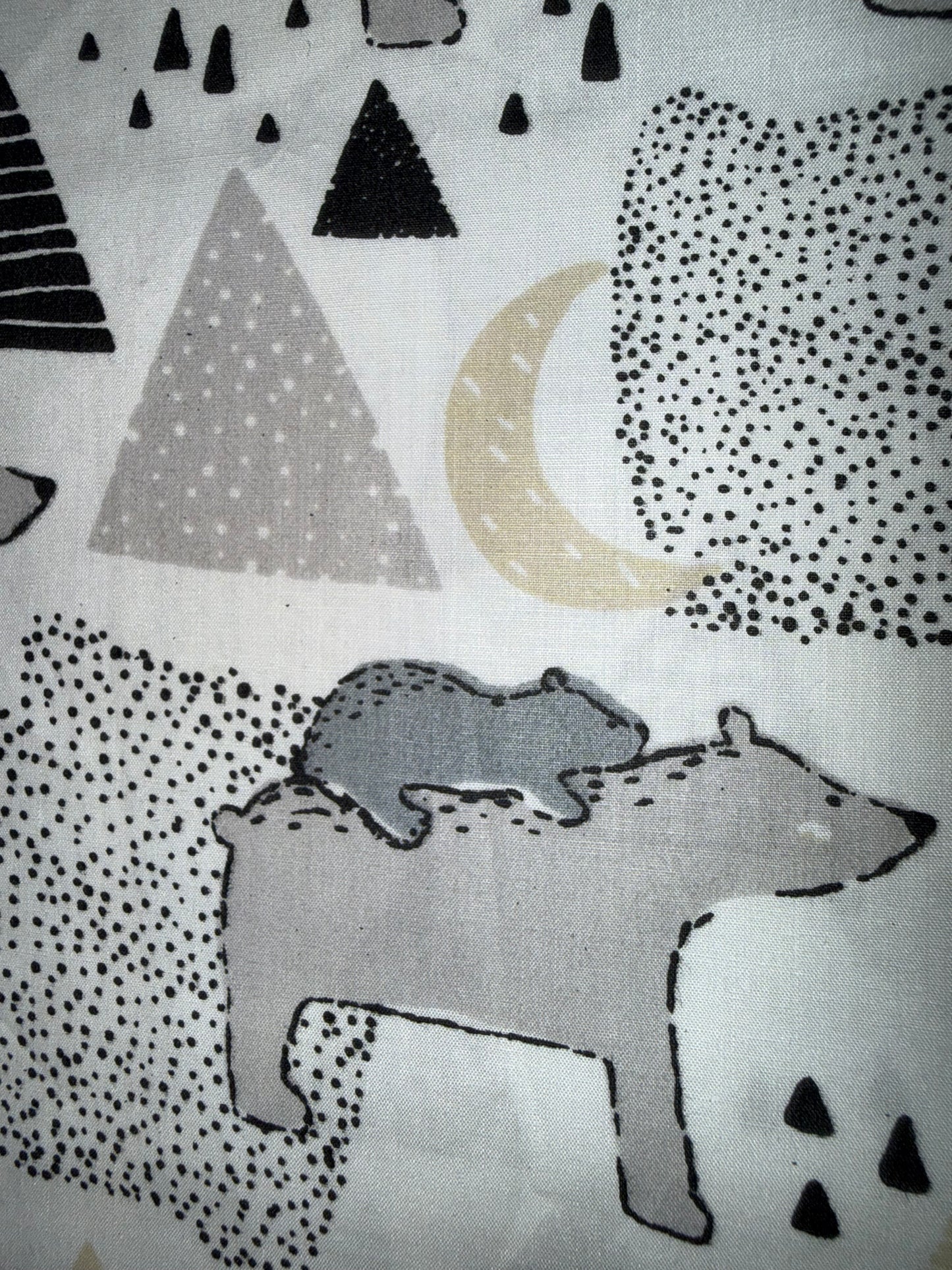 Woodland Bear Cotton Blend Fabric – 44/45 Inches Wide – Modern Nursery Animal Print