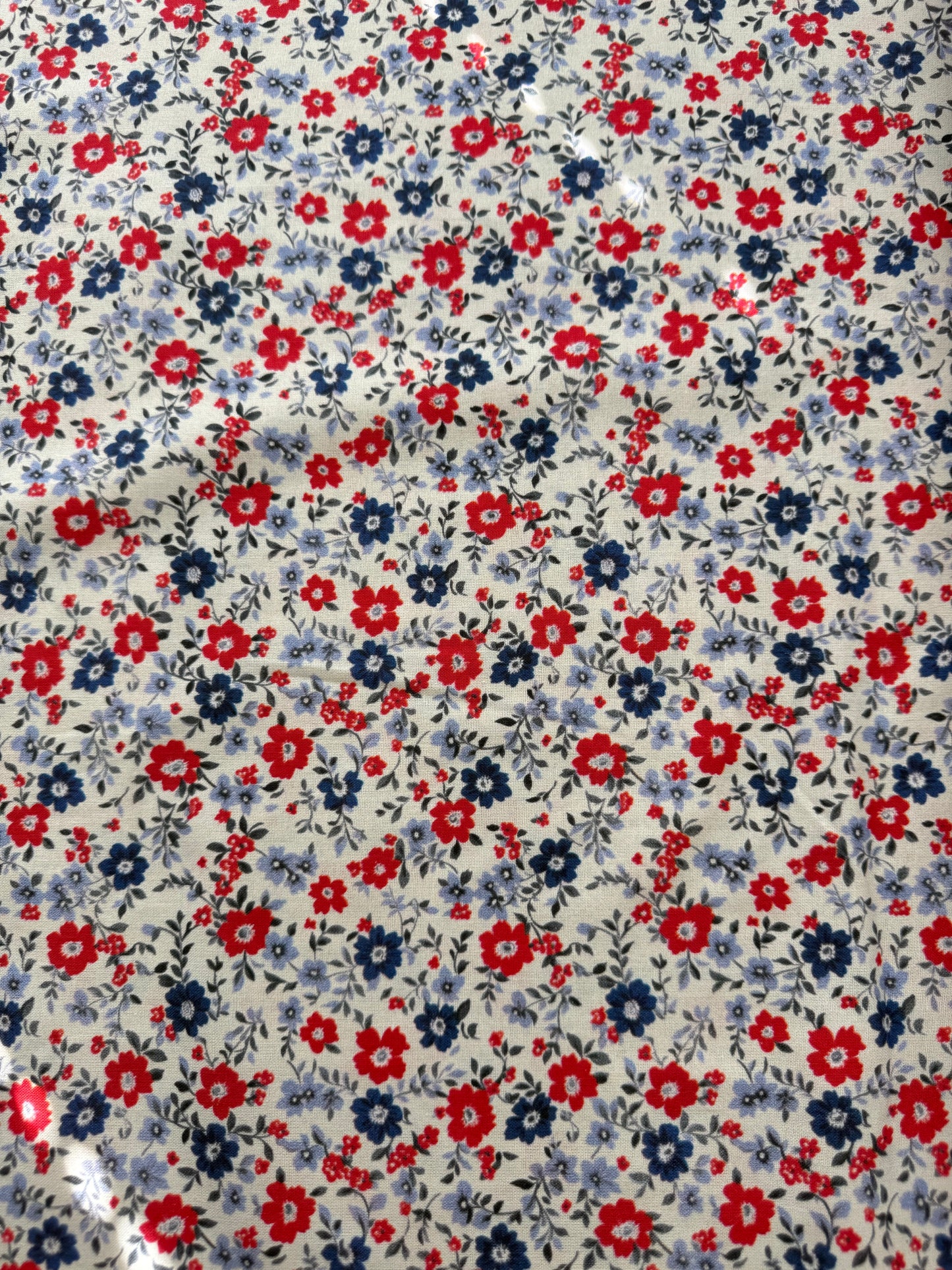 Marshall Dry Goods Vintage Florals 57 – Red, White & Navy Quilting Cotton | 45" Wide