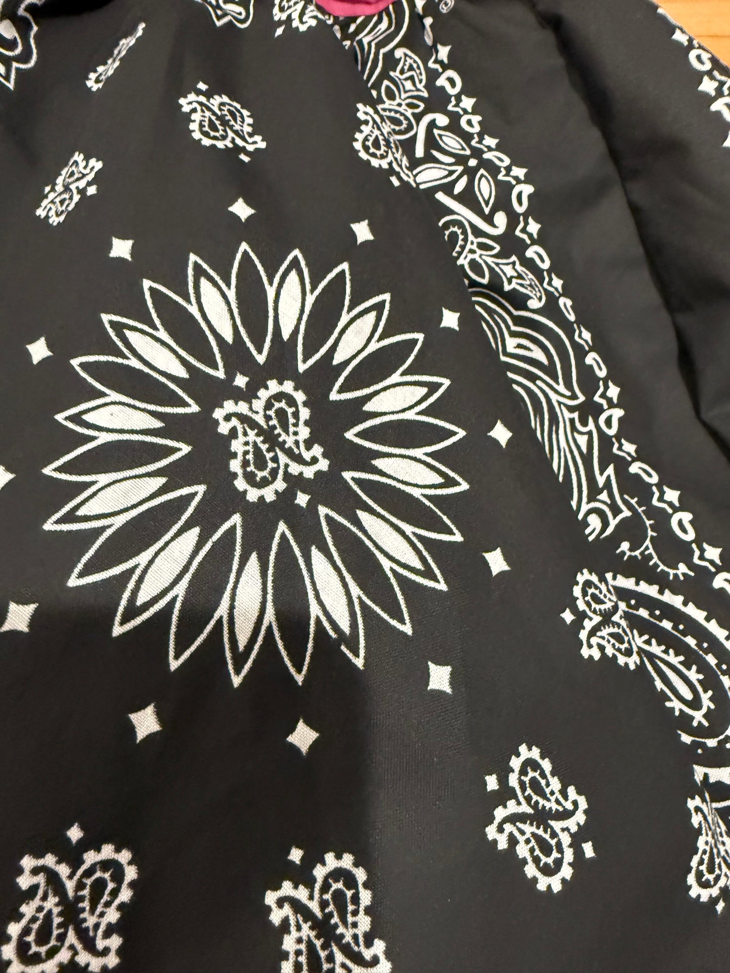 Girls Bandana Dress | Handmade Pink & Black Western Cowgirl Bandanna Dress | Size 4–6