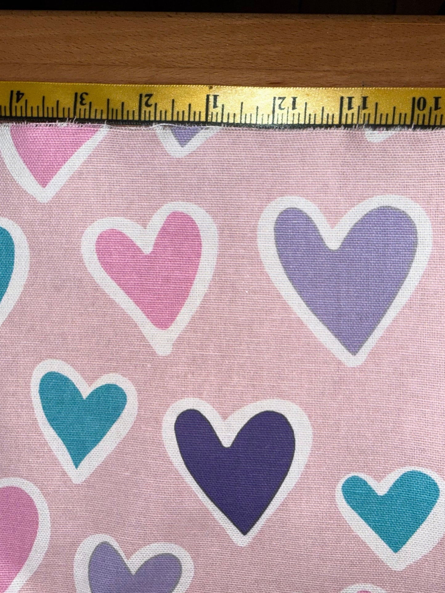 Extra Wide Pink Heart Cotton Canvas Fabric – 60+ Inch Wide Valentine, Nursery & Home Décor Fabric by the Yard