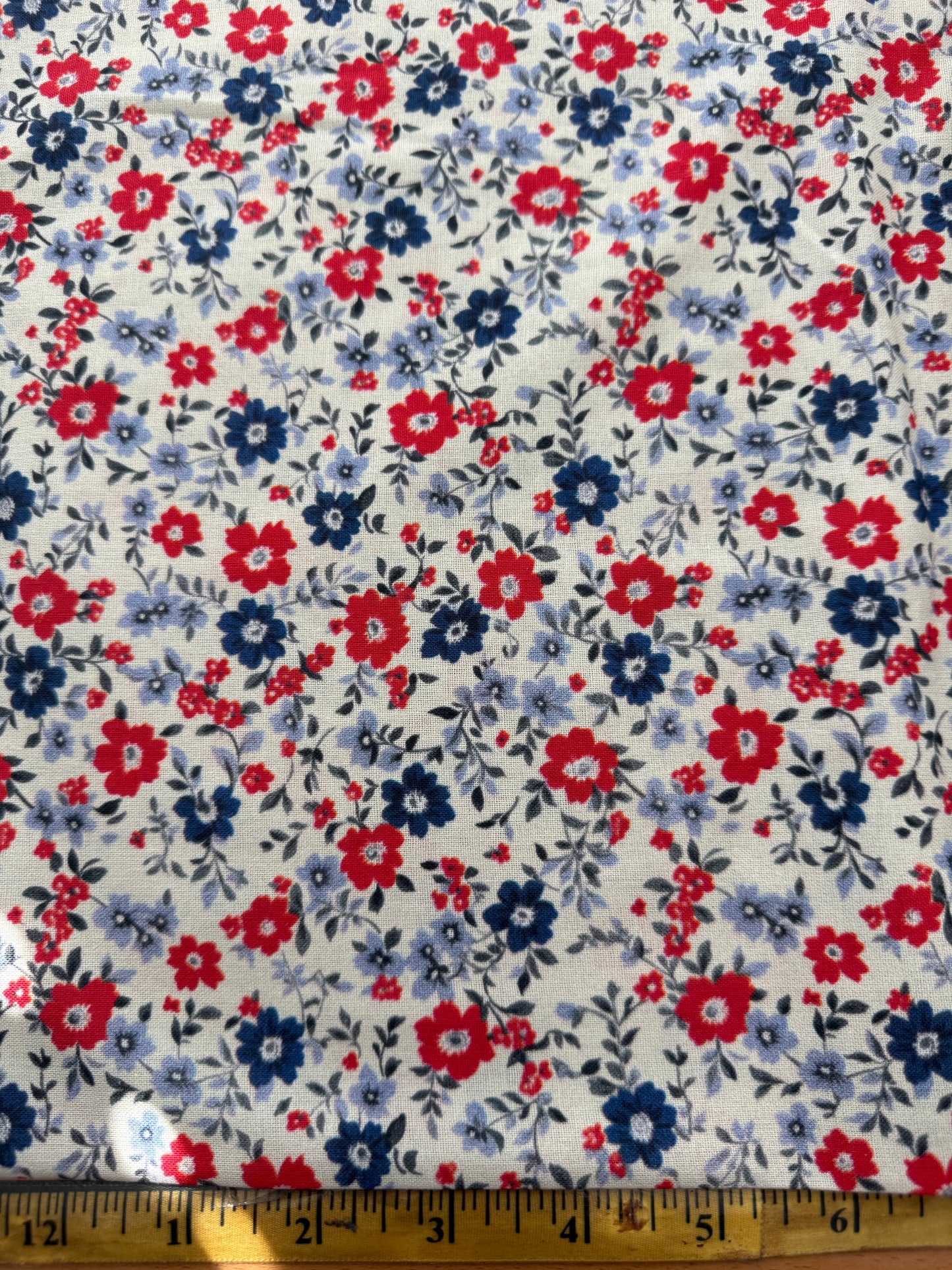 Marshall Dry Goods Vintage Florals 57 – Red, White & Navy Quilting Cotton | 45" Wide