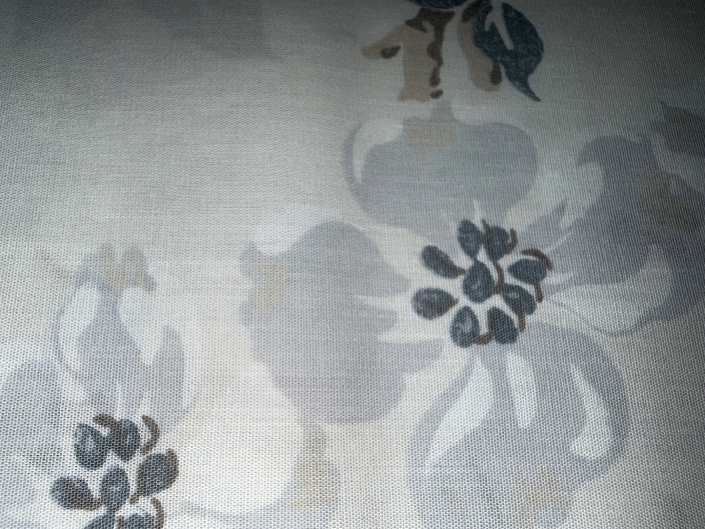 Bluish Gray & White Floral Quilting Cotton Fabric by the Yard – Unbranded Floral Print – 44/45" Wide