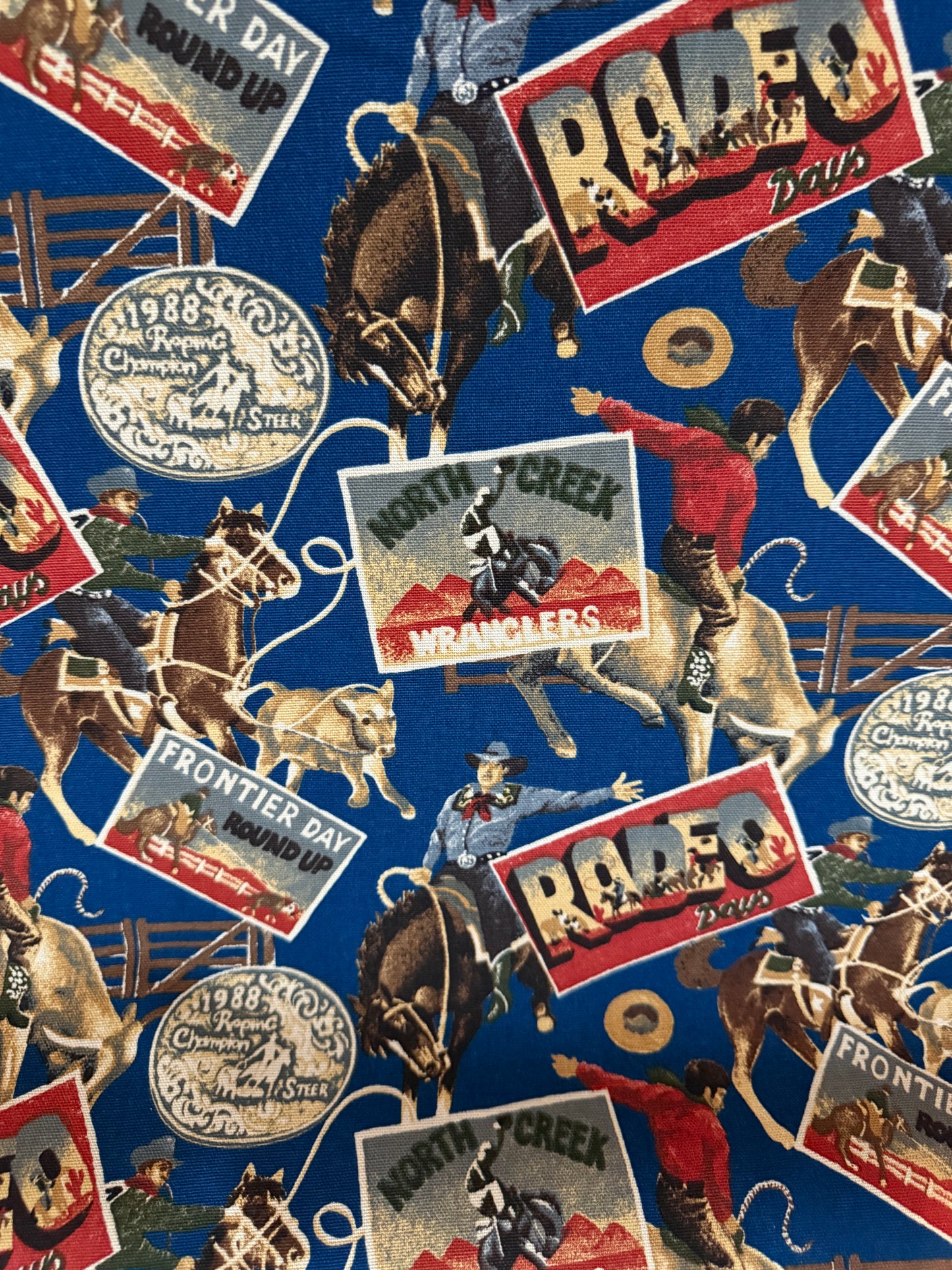 Robert Allen Extra Wide Western Rodeo Canvas Fabric – 60+ Inch Wide Cowboy & Ranch Cotton Canvas by the Yard