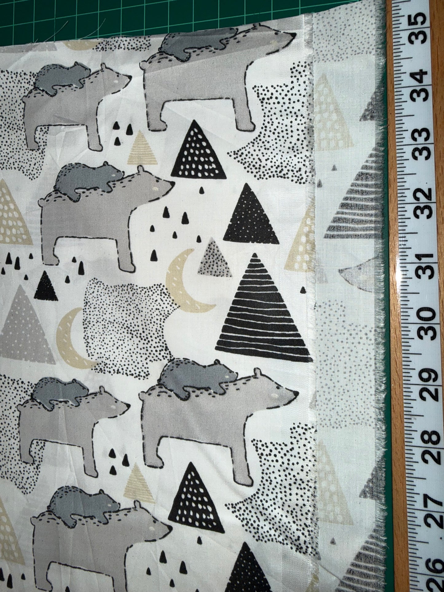 Woodland Bear Cotton Blend Fabric – 44/45 Inches Wide – Modern Nursery Animal Print