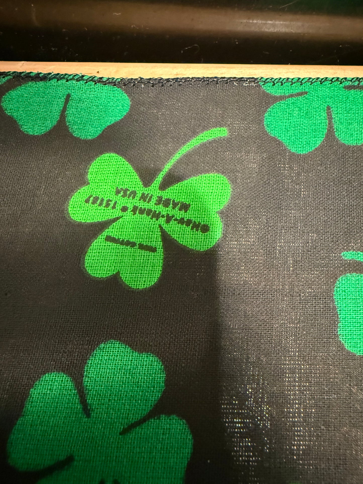 Hav-A-Hank Green Shamrock Bandanna – Black – 21" x 21" – Made in USA