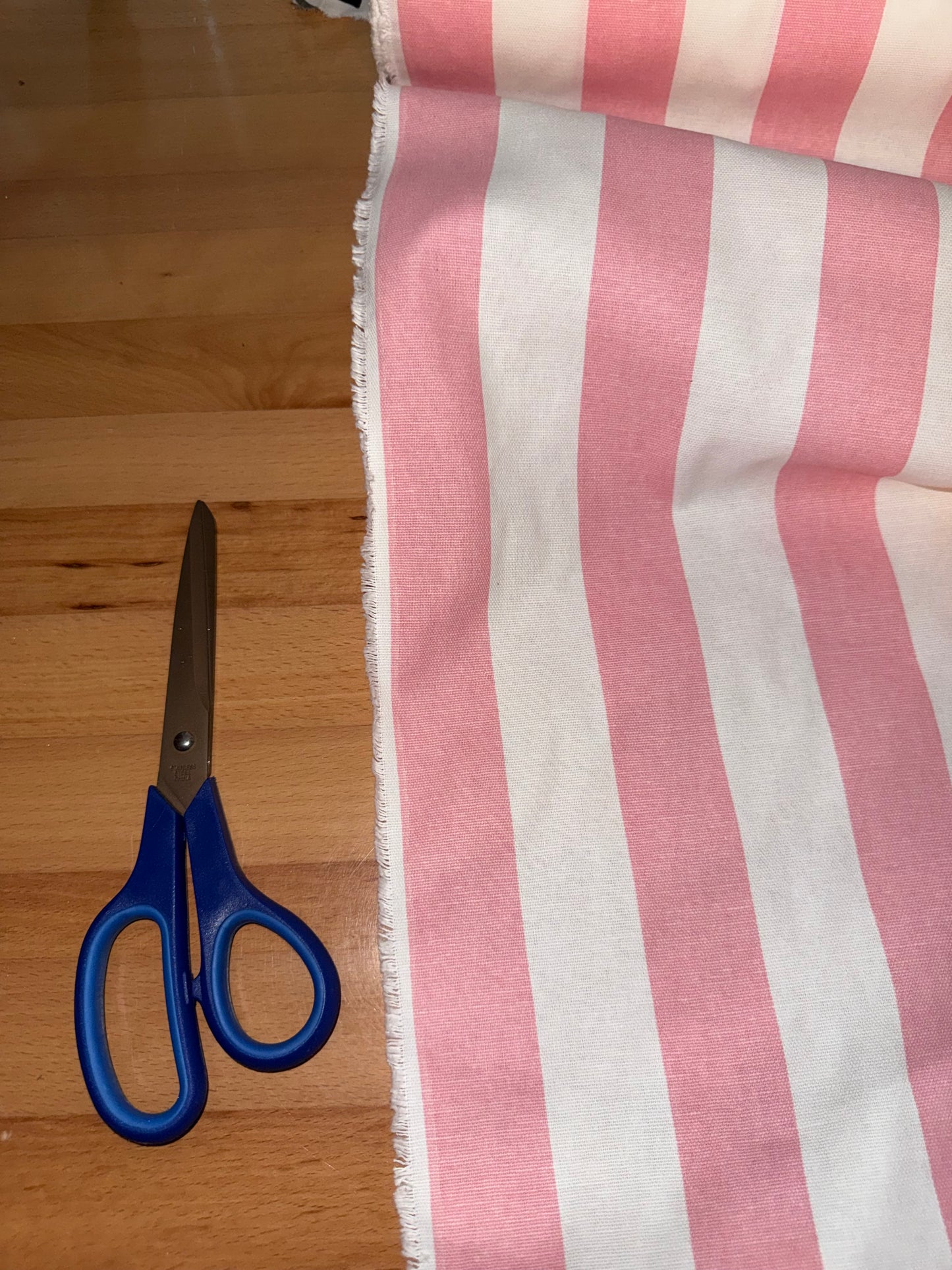 Extra Wide Pink & White Cabana Stripe Cotton Canvas Fabric – 60+ Inch Wide Upholstery, Curtains & Home Décor by the Yard