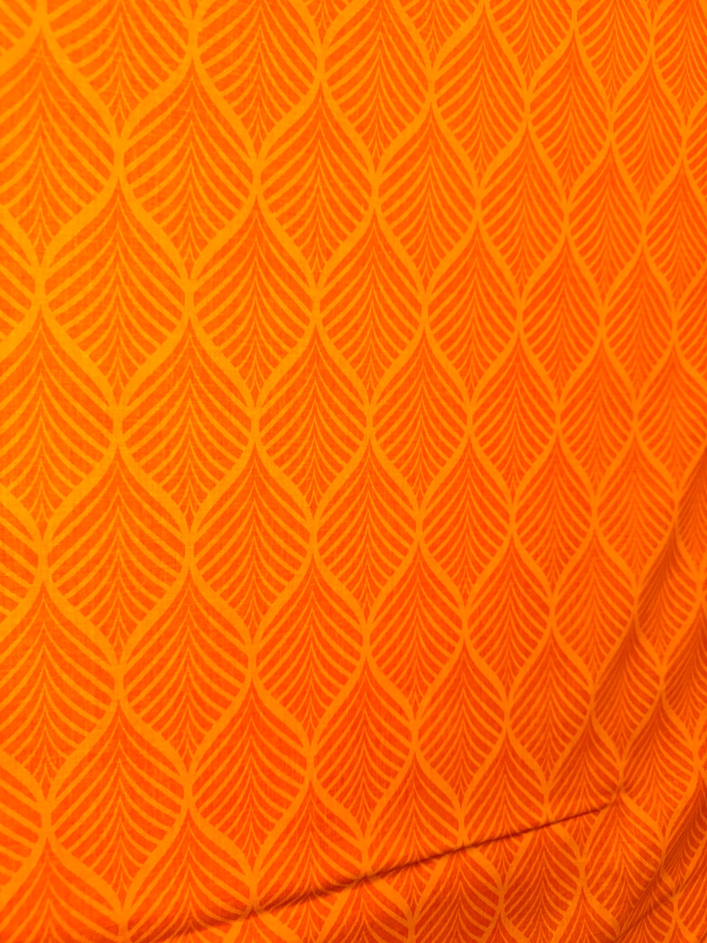 Orange Leaf Blender Quilting Cotton Fabric – 44/45" Wide – Unbranded Factory Seconds – Modern Leaf Print