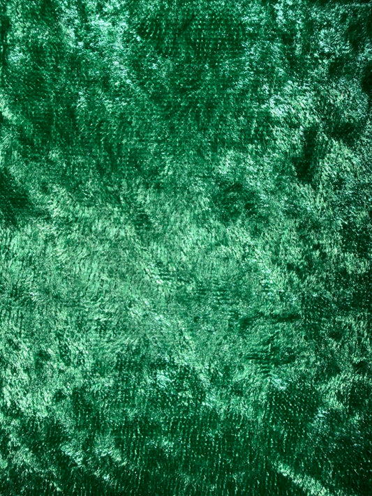 Emerald Green Crushed Stretch Velvet Fabric – 60+ Inch Wide Plush Costume, Apparel & Event Décor Fabric