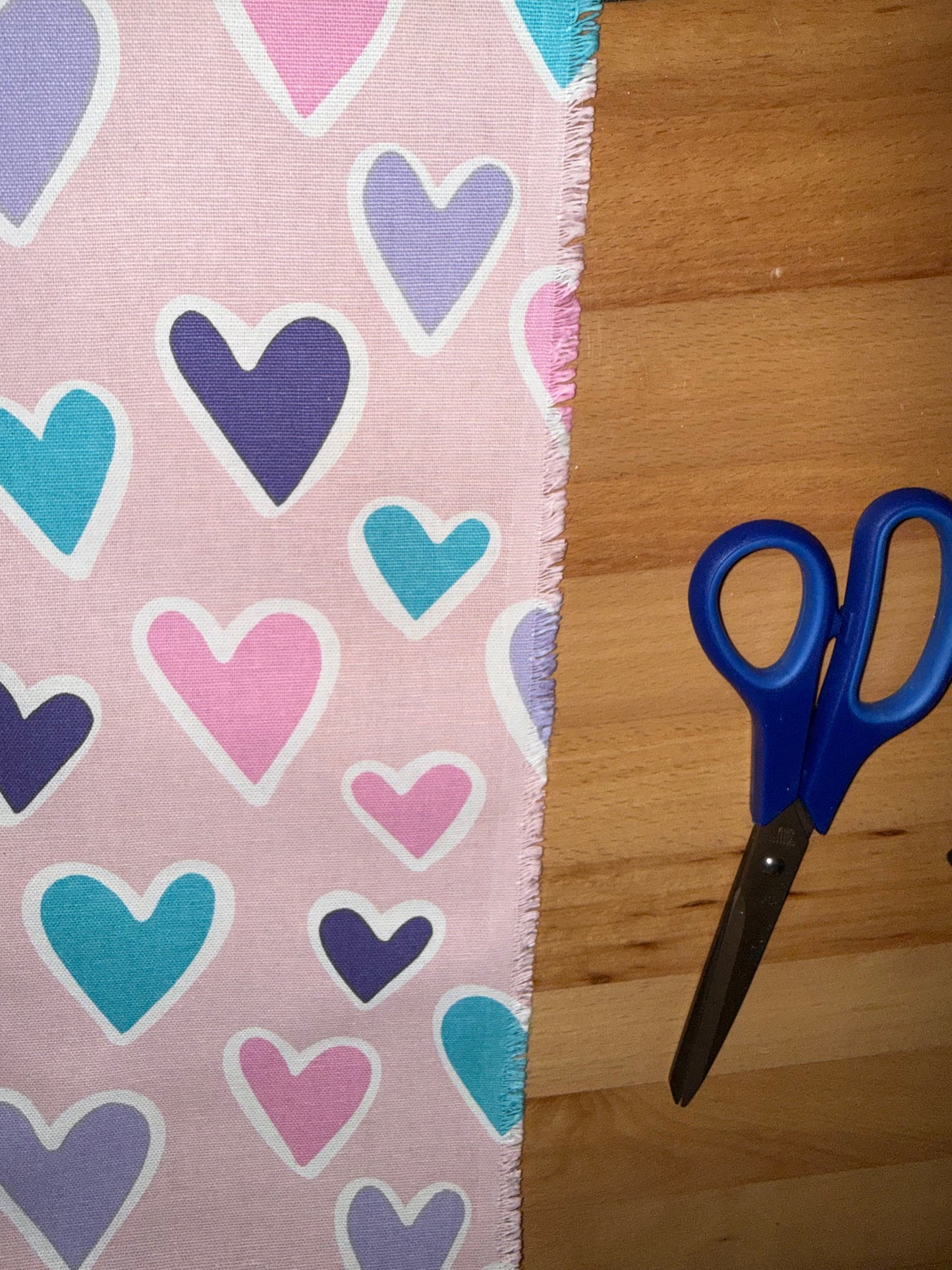 Extra Wide Pink Heart Cotton Canvas Fabric – 60+ Inch Wide Valentine, Nursery & Home Décor Fabric by the Yard
