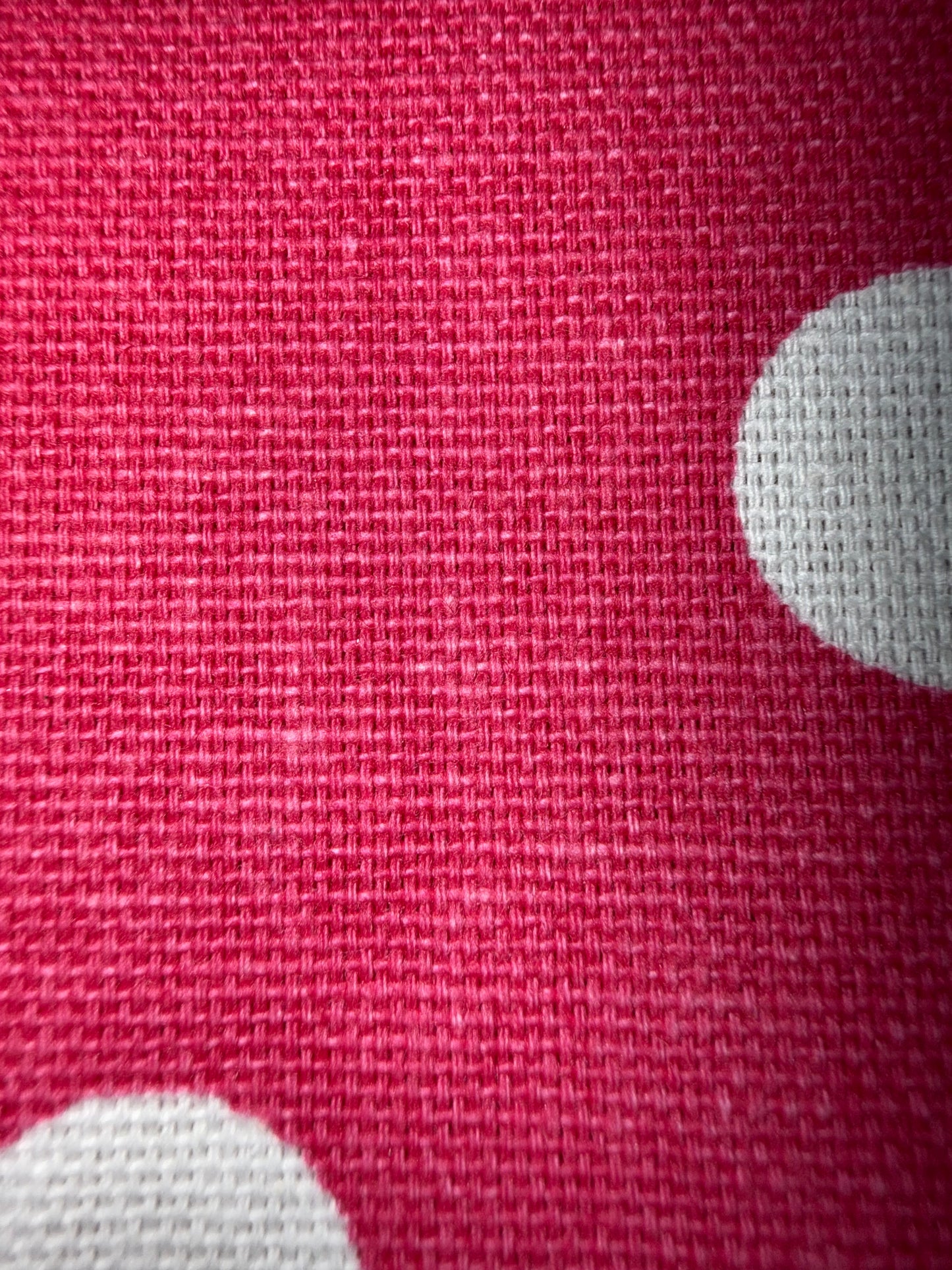 Hot Pink & White Polka Dot Cotton Canvas Fabric 56"+ Wide – Classic Polka Dot Home Décor & Craft Fabric