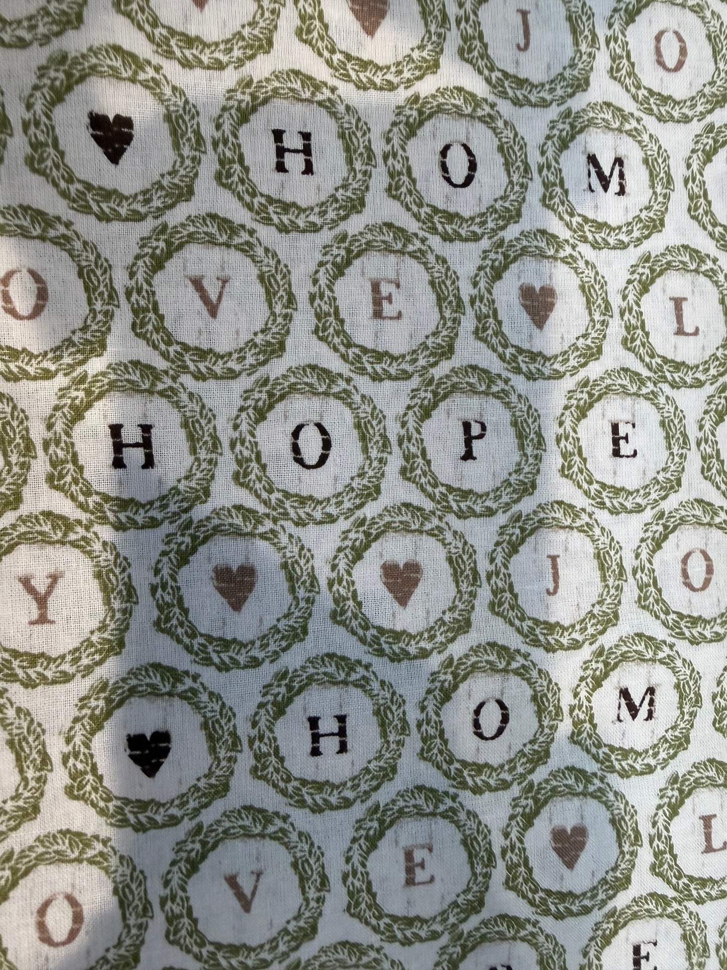 🏡 Emma & Mila Home • Love • Hope • Joy Cotton Fabric | 8 Yard Bolt | 44/45" Wide | Farmhouse Wreath Print