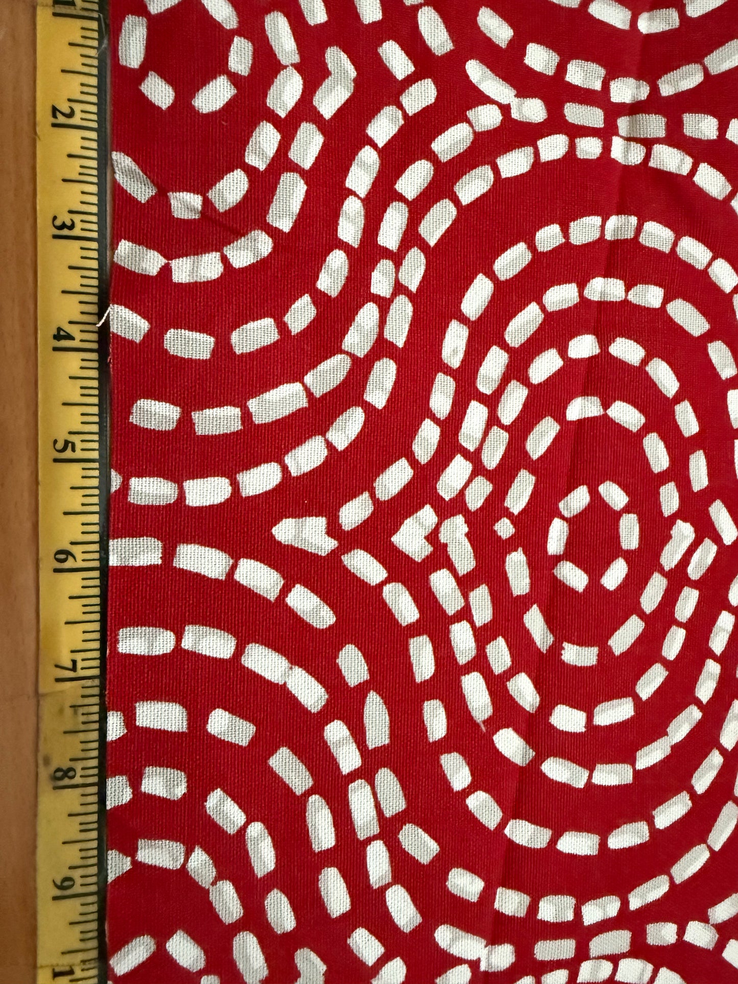 Marshmallow Path Heavyweight Cotton Canvas Fabric – 56" Wide | Modern Red & White Designer Canvas