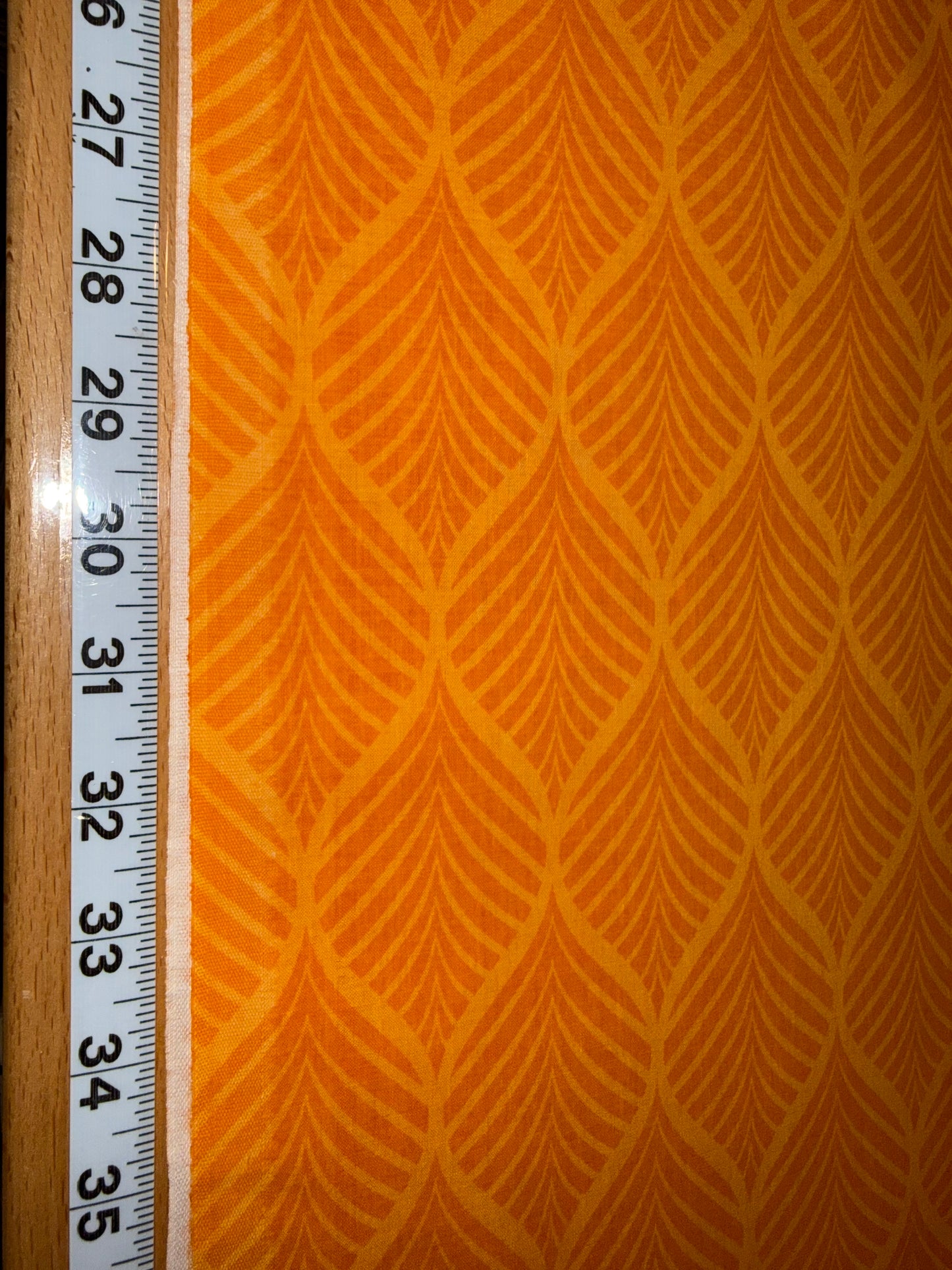Orange Leaf Blender Quilting Cotton Fabric – 44/45" Wide – Unbranded Factory Seconds – Modern Leaf Print