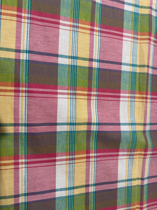 Vintage Multicolor Madras Plaid Apparel Cotton – 56" Wide | Midweight