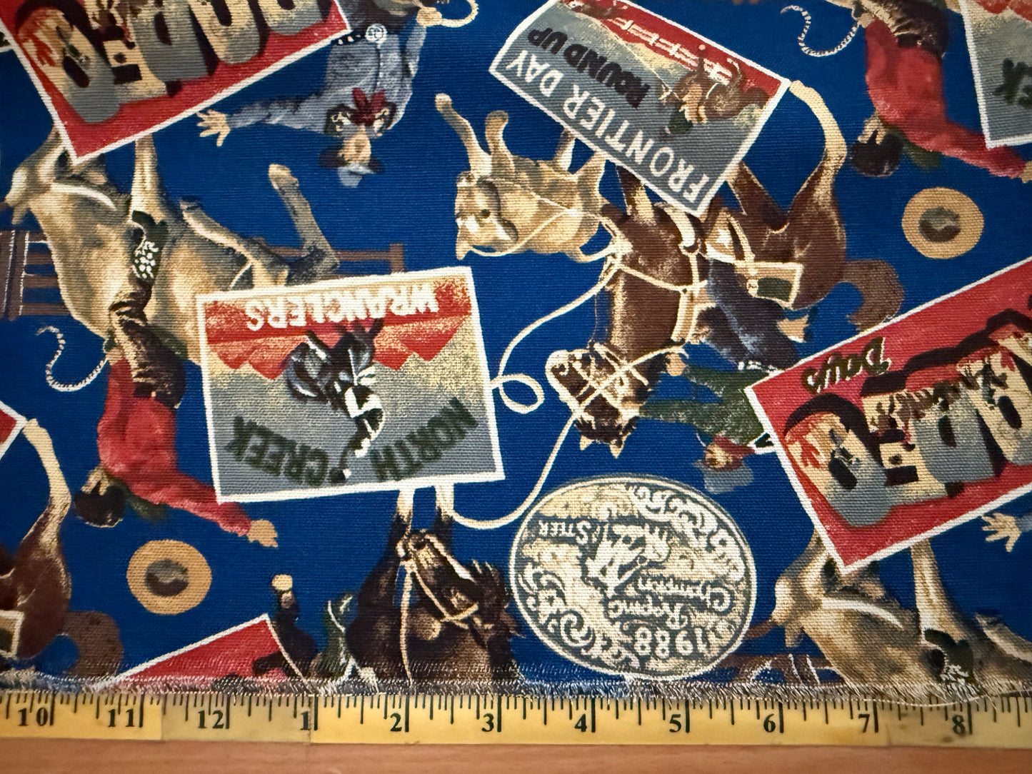Robert Allen Extra Wide Western Rodeo Canvas Fabric – 60+ Inch Wide Cowboy & Ranch Cotton Canvas by the Yard