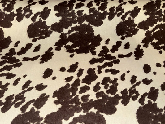 Brown Cow Print Cotton Canvas Fabric 48" Wide – Factory Seconds – Western Ranch Upholstery & Home Décor Fabric